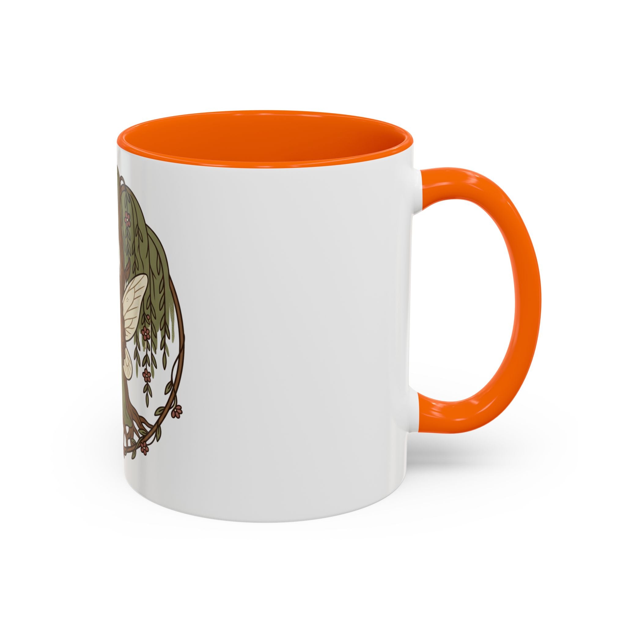 Fairy Willow Coffee Mug — Rustic Brown-Skinned Fairy Illustration (11/15oz)