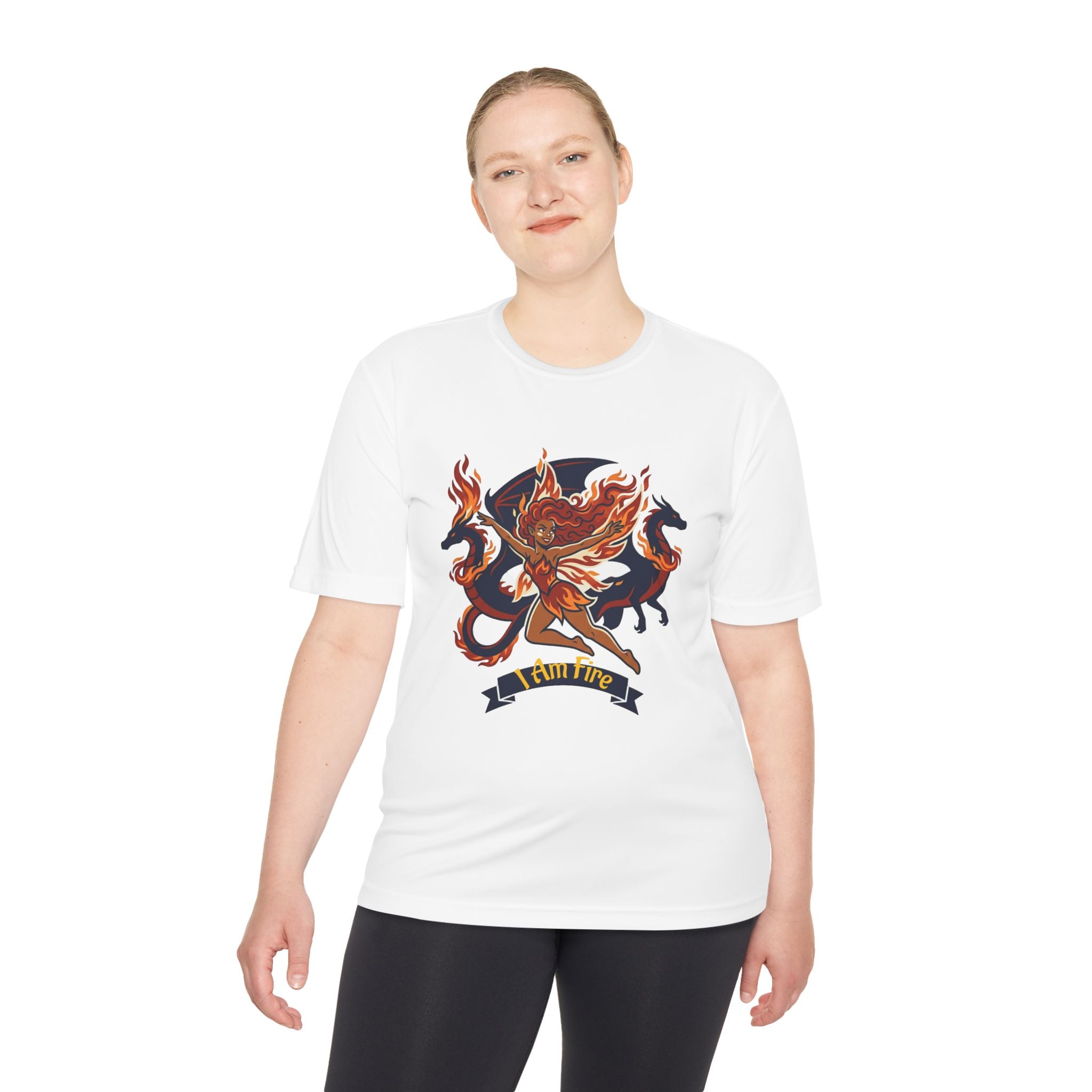 Phoenix Crest Performance Tee — 'I Am Fire' Athletic Shirt