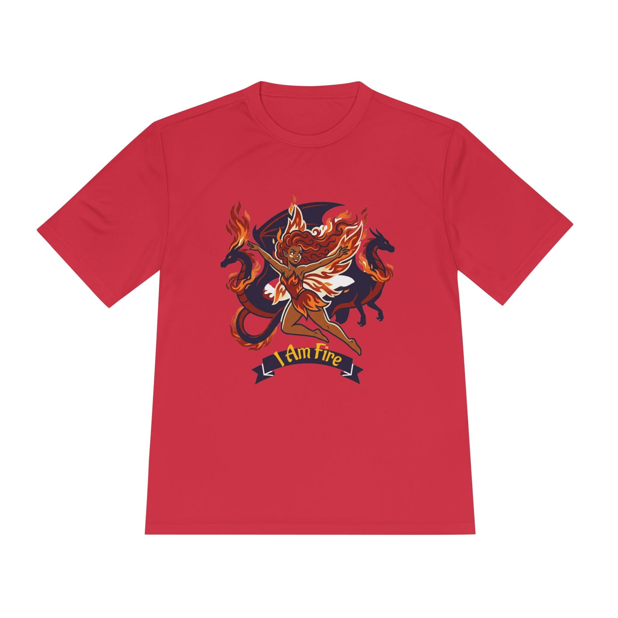 Phoenix Crest Performance Tee — 'I Am Fire' Athletic Shirt
