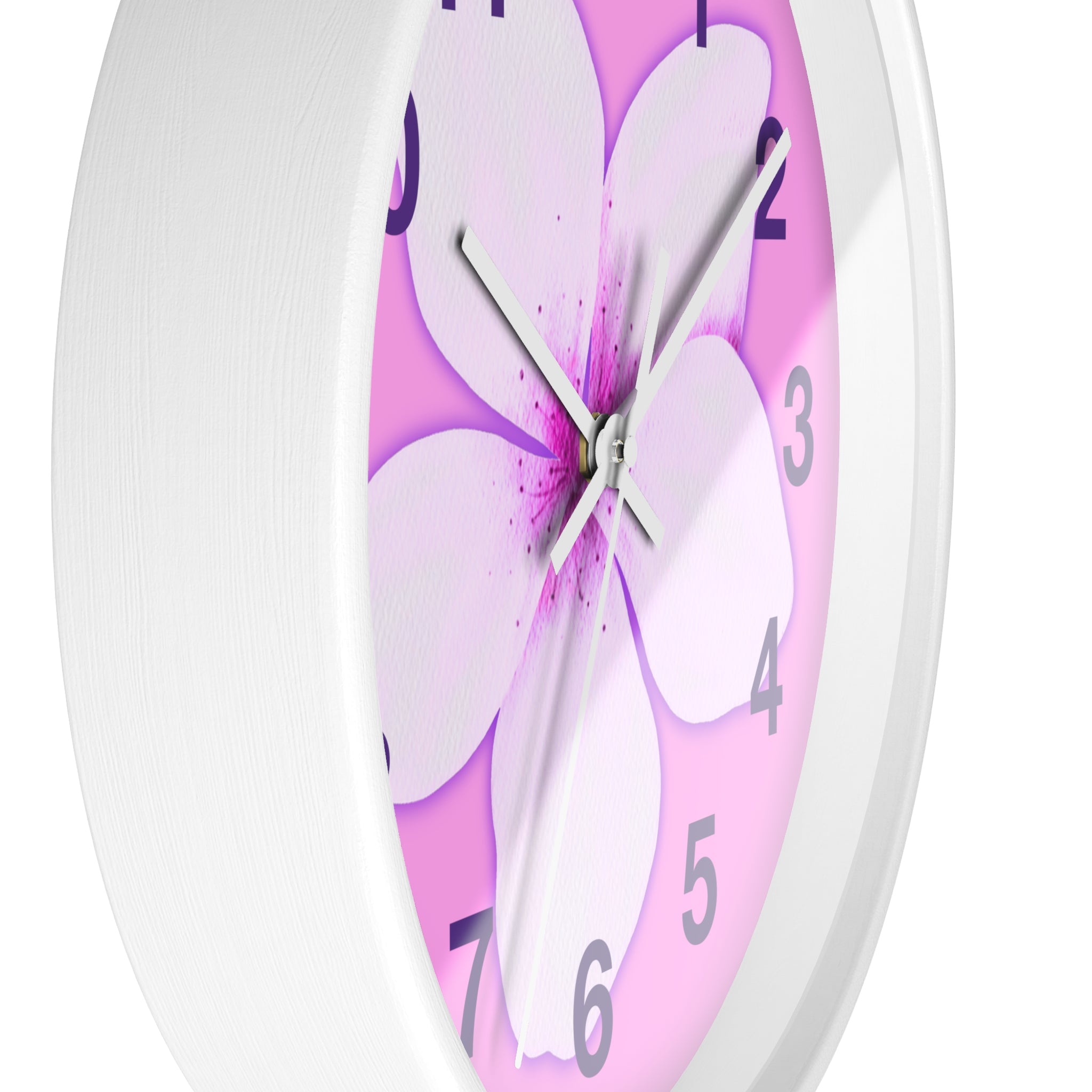Pink Plumeria Wall Clock — Tropical Floral Decorative Clock