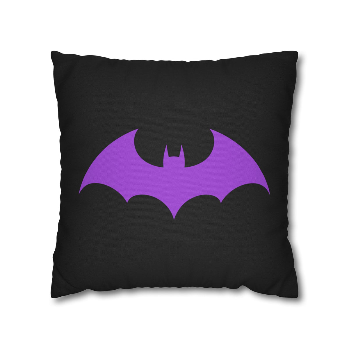 Purple Bat Silhouette Pillowcase — Gothic Decorative Throw Pillow Cover