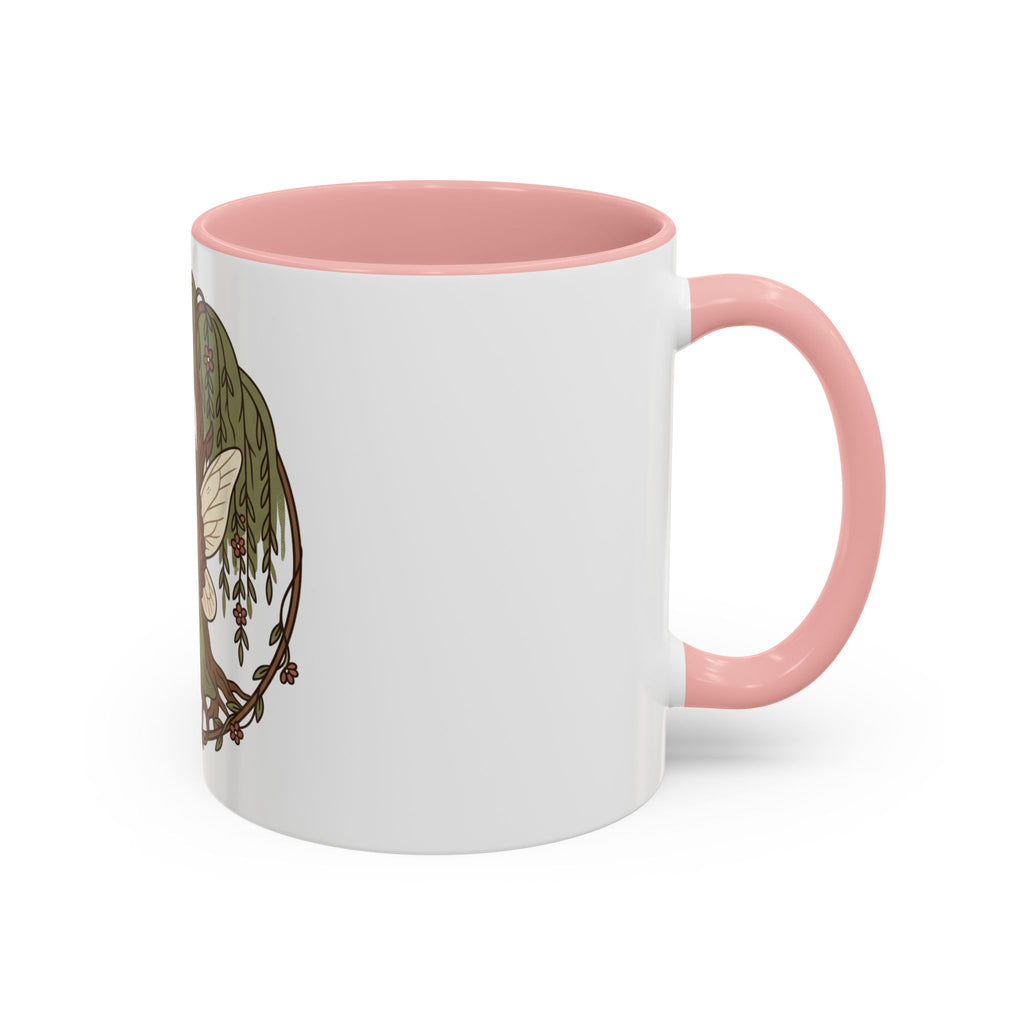 Fairy Willow Coffee Mug — Rustic Brown-Skinned Fairy Illustration (11/15oz)