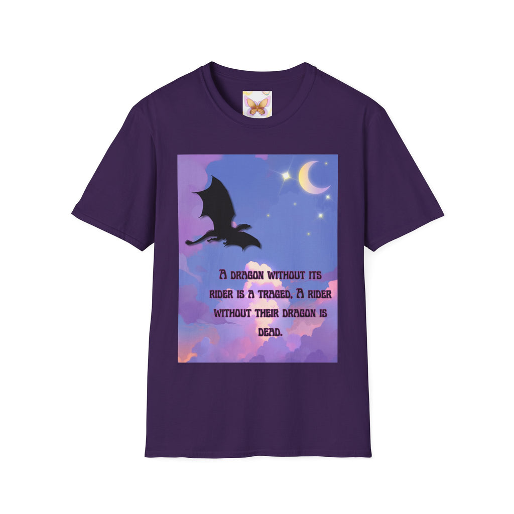 Dragon Silhouette T-Shirt — "A Dragon Without Its Wings..." Inspirational Night Sky Design