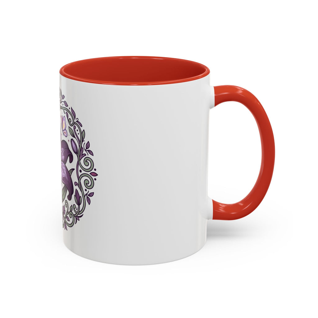 Purple Lily Accent Coffee Mug — Floral Boho Tea & Coffee Cup (11/15oz)
