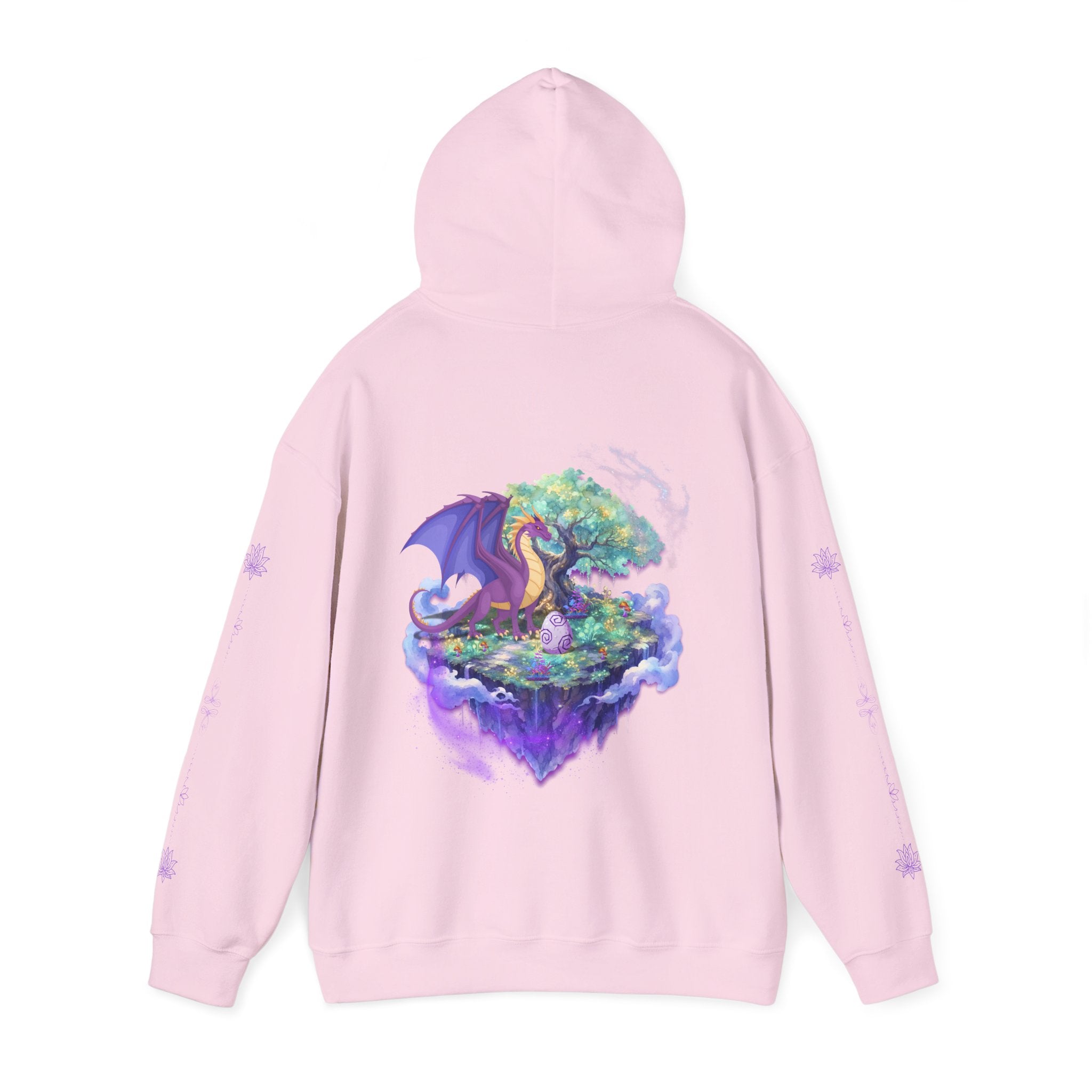 Dragon Isle Hoodie — Passion Script Fantasy Hoodie with Floating Island Art