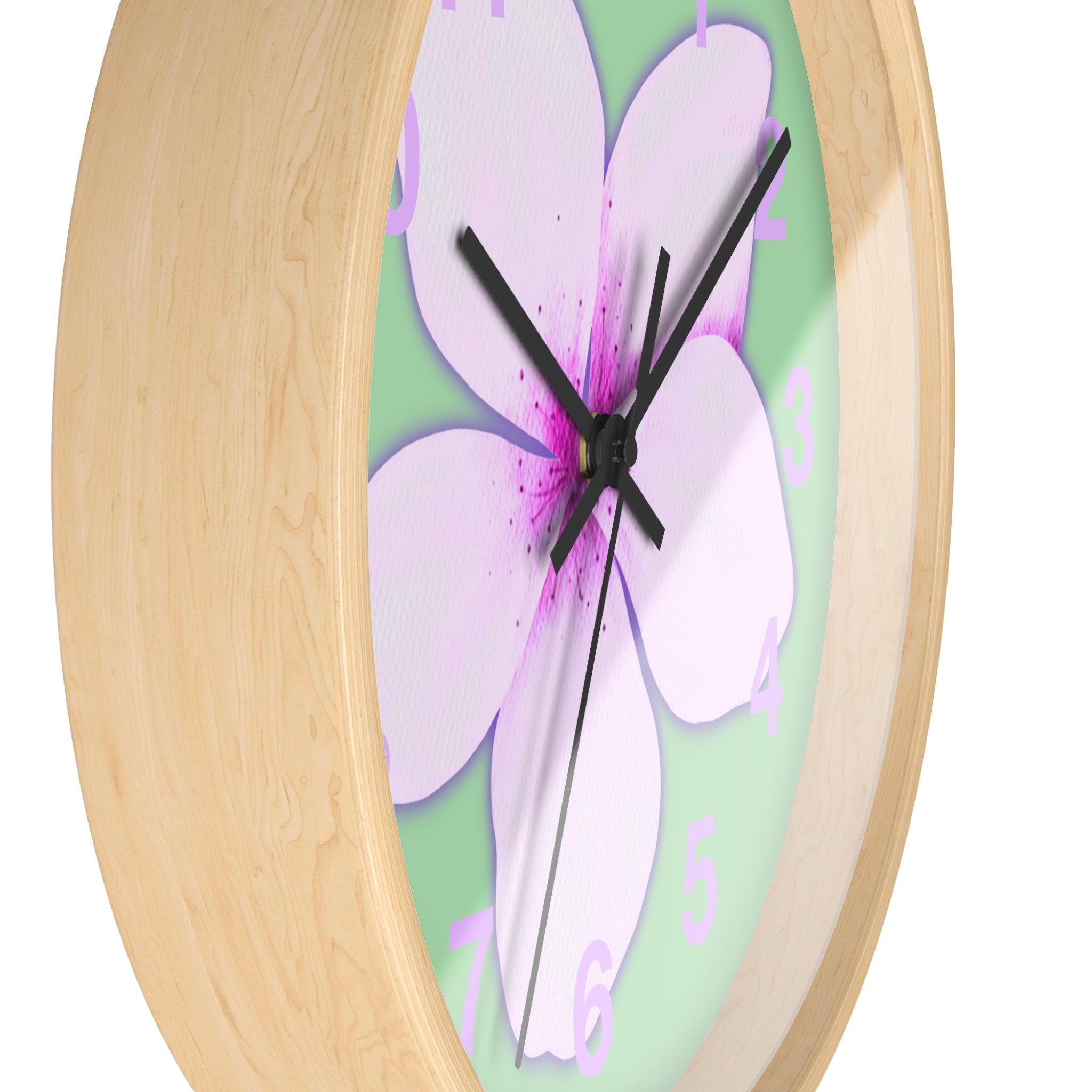 Pink Plumeria Wall Clock — Tropical Floral Decorative Clock