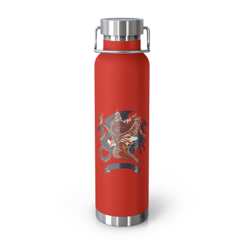 22oz Insulated Water Bottle with Fiery Griffin Crest — Vacuum Copper Lined