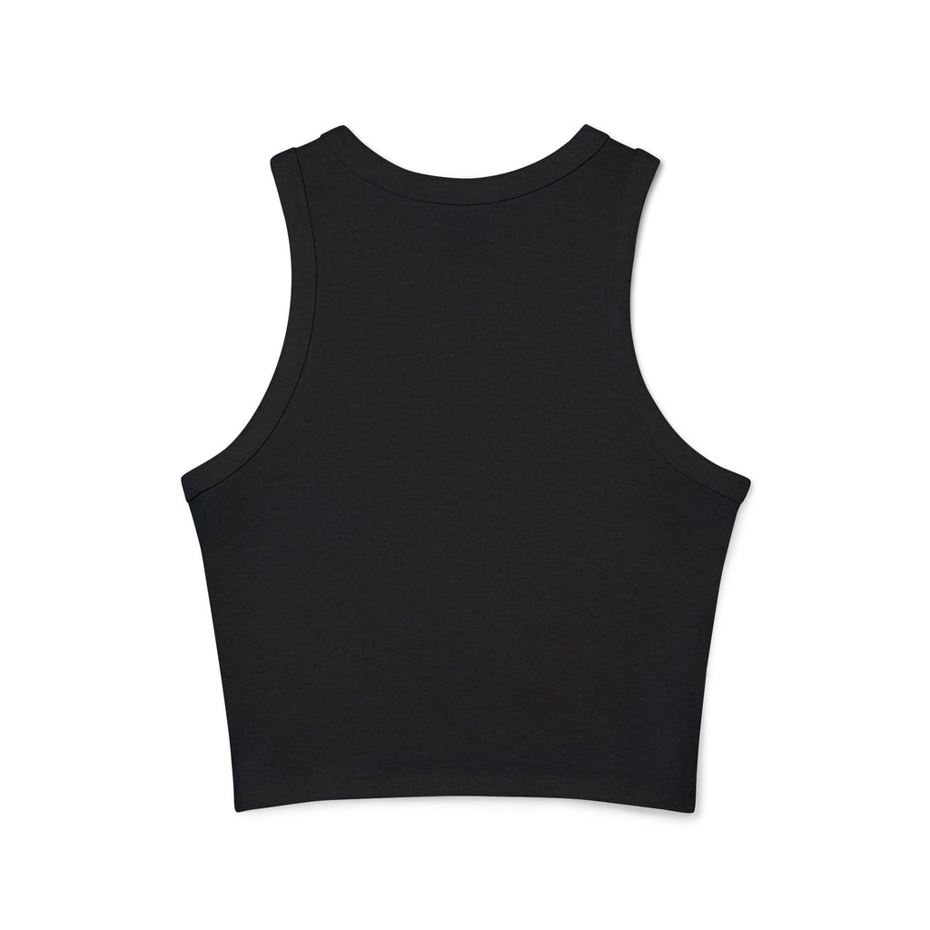 Butterfly Iris Racer Tank — Women's Micro Rib Cropped Tank Top
