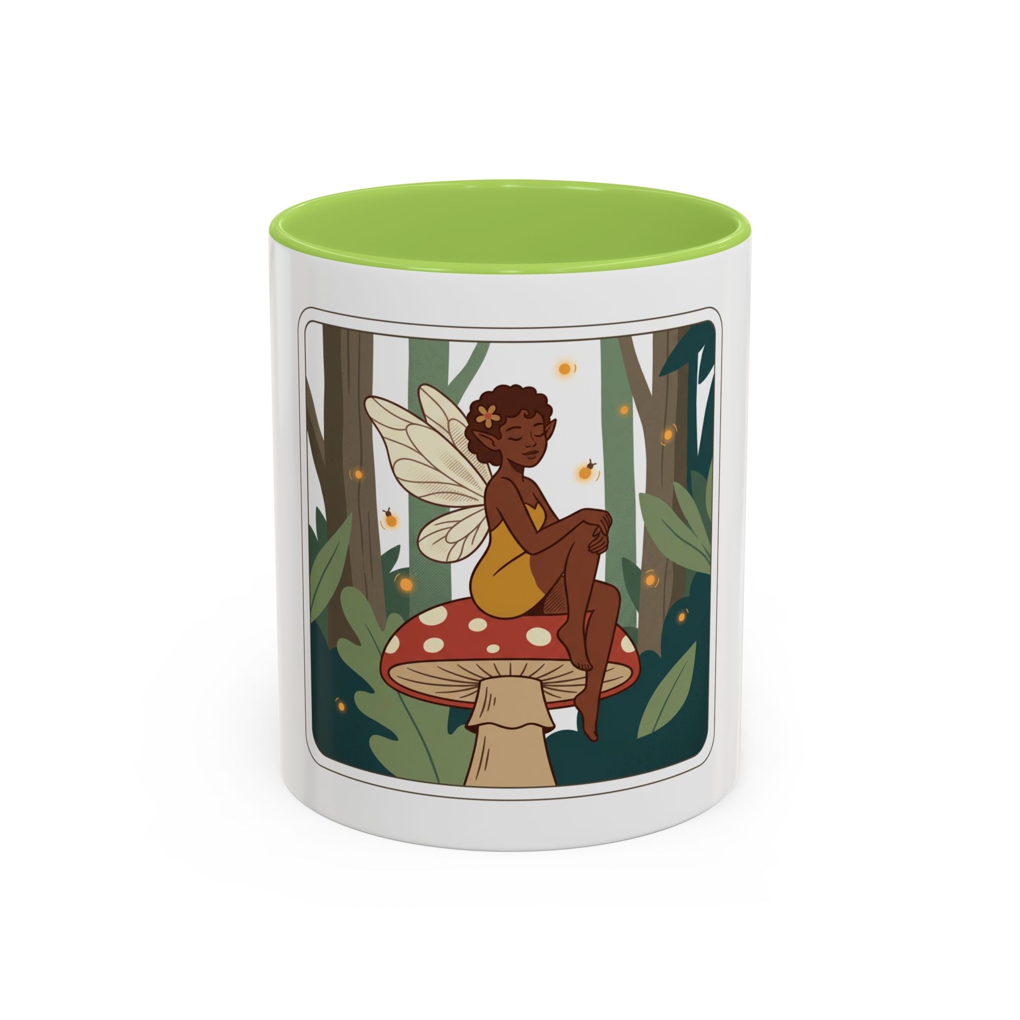Fairy Mushroom Coffee Mug — Whimsical Forest Fairy Design (11/15 oz)