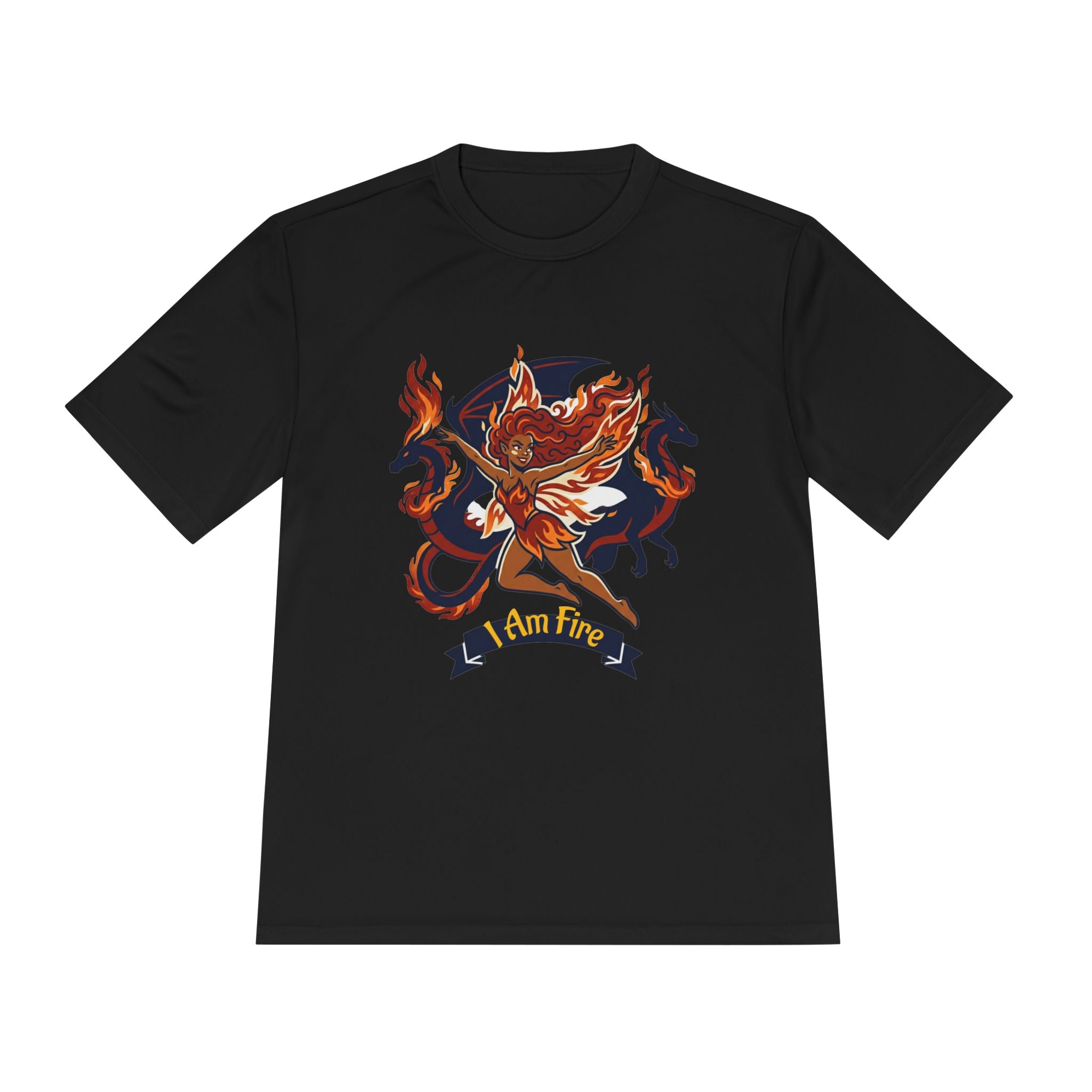 Phoenix Crest Performance Tee — 'I Am Fire' Athletic Shirt