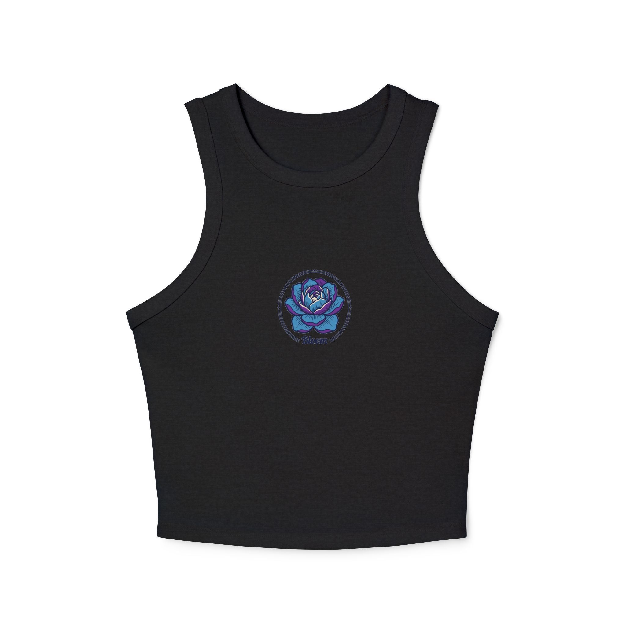 Smiley Earth Crop Tank Top — Tiny Blue Planet Graphic