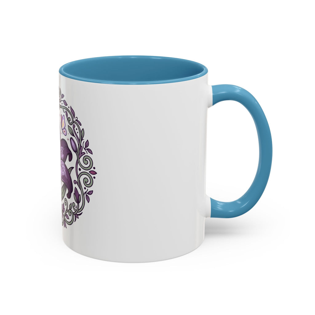 Purple Lily Accent Coffee Mug — Floral Boho Tea & Coffee Cup (11/15oz)