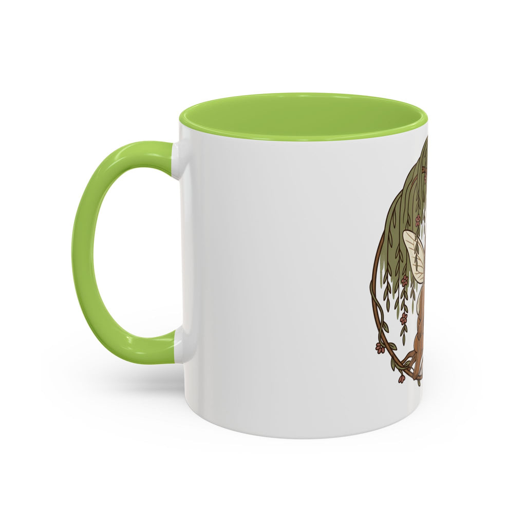 Fairy Willow Coffee Mug — Rustic Brown-Skinned Fairy Illustration (11/15oz)
