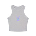 Butterfly Iris Racer Tank — Women's Micro Rib Cropped Tank Top