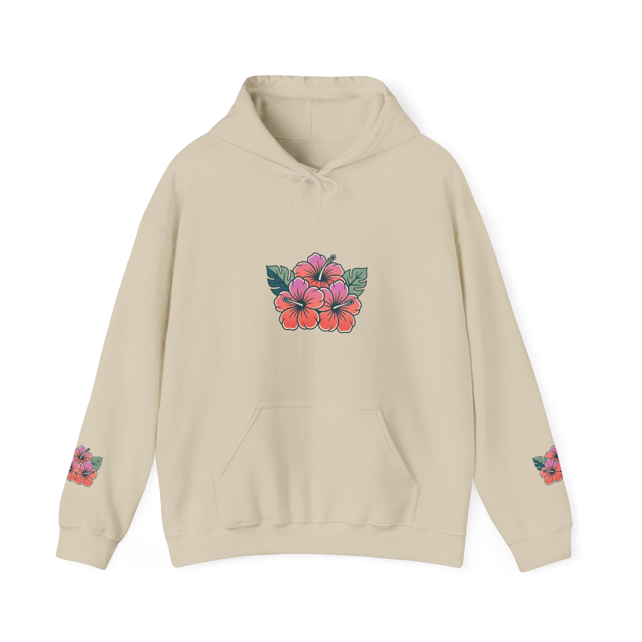 Hibiscus Floral Hoodie — Tropical Flower Graphic Sweatshirt
