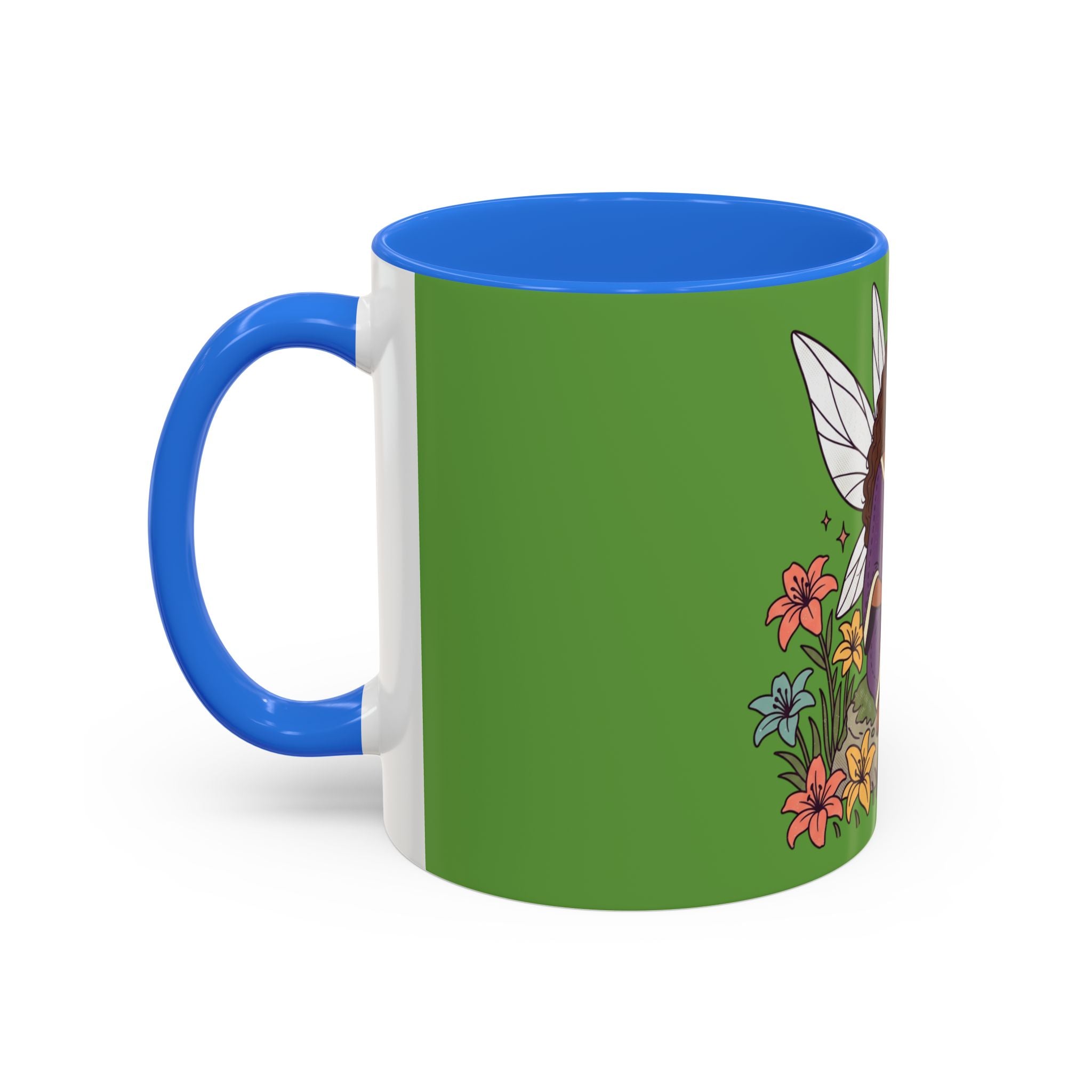 Fairy Reading Mug — Whimsical Floral Coffee Cup (11oz & 15oz)