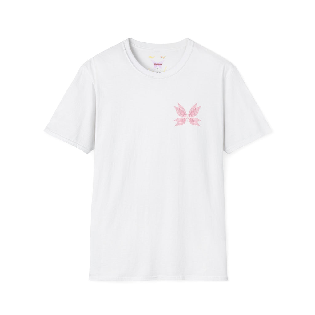 Pink Sakura Leaf Tee — Minimal Floral T-Shirt
