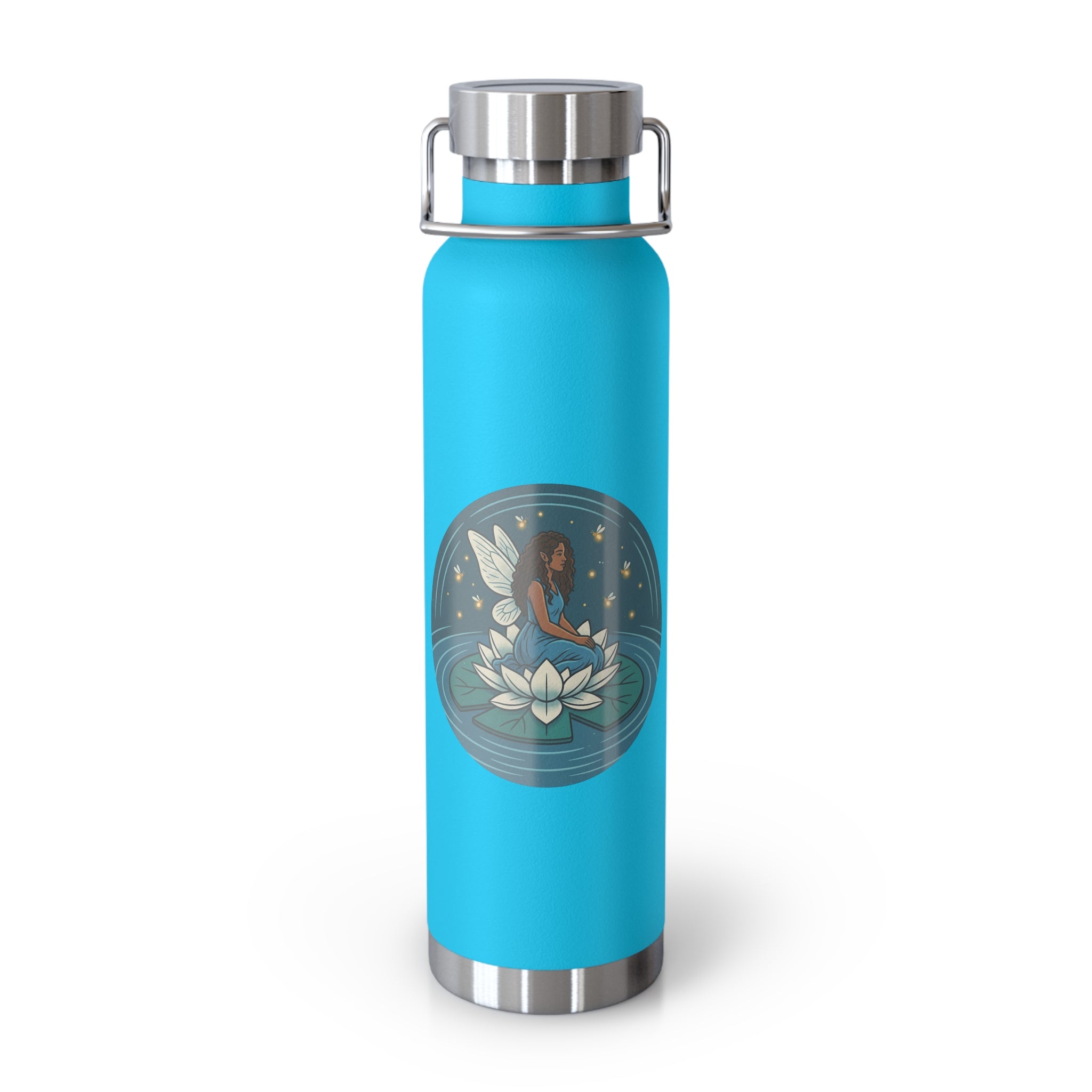 22oz Insulated Water Bottle — Lotus Fairy Floral Copper Vacuum Bottle