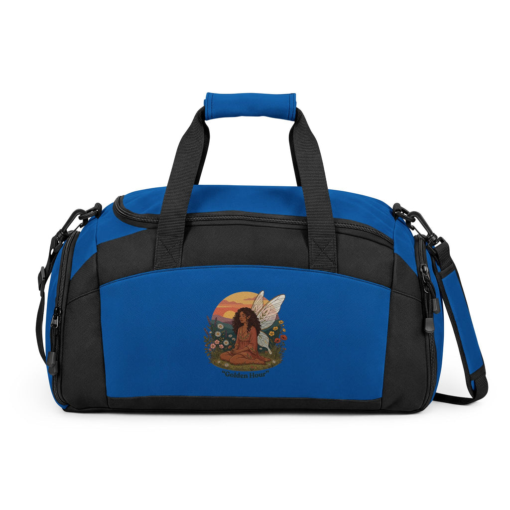 Gym Bag — Boho Sunset Goddess Duffle with Butterfly & Floral Artwork