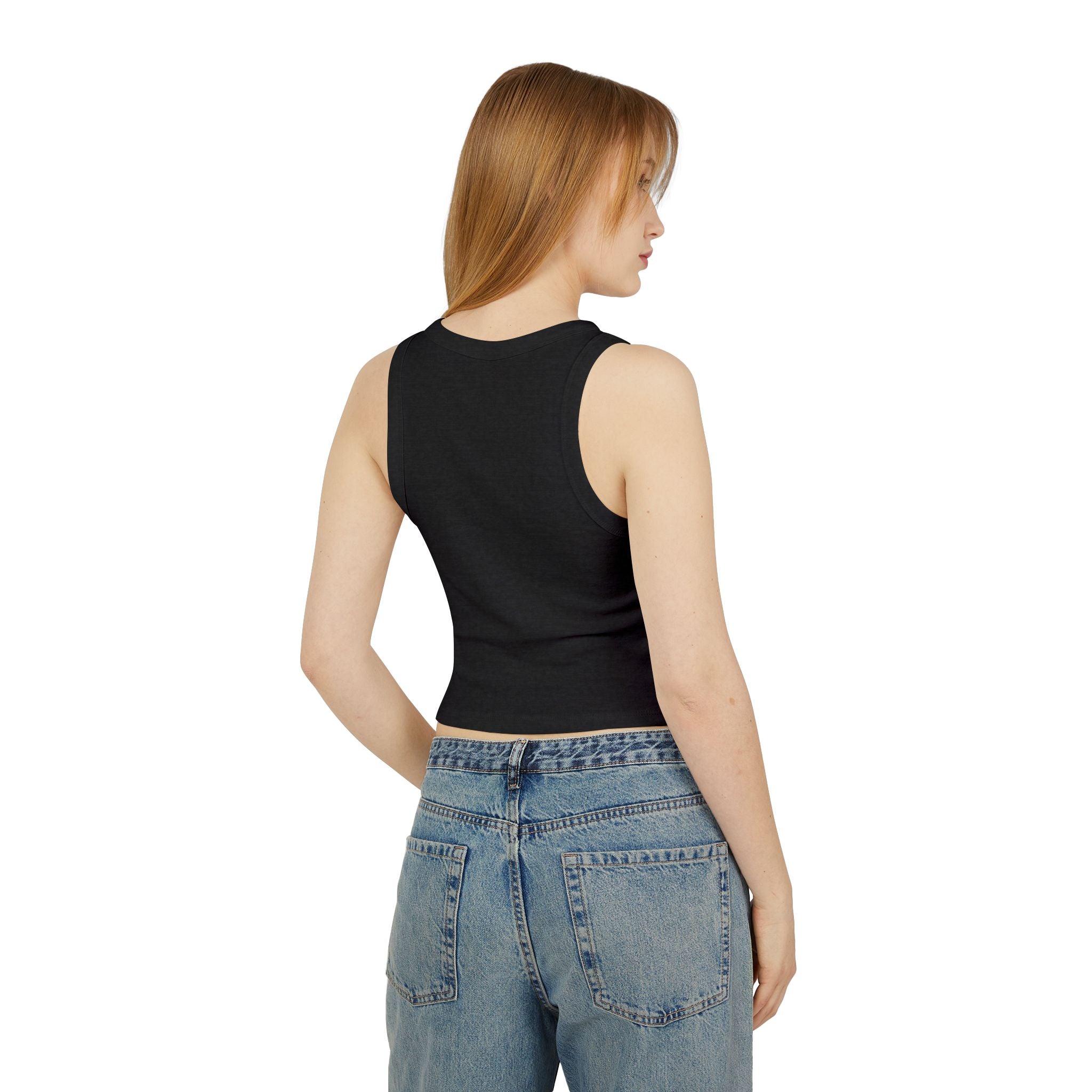 Smiley Earth Crop Tank Top — Tiny Blue Planet Graphic