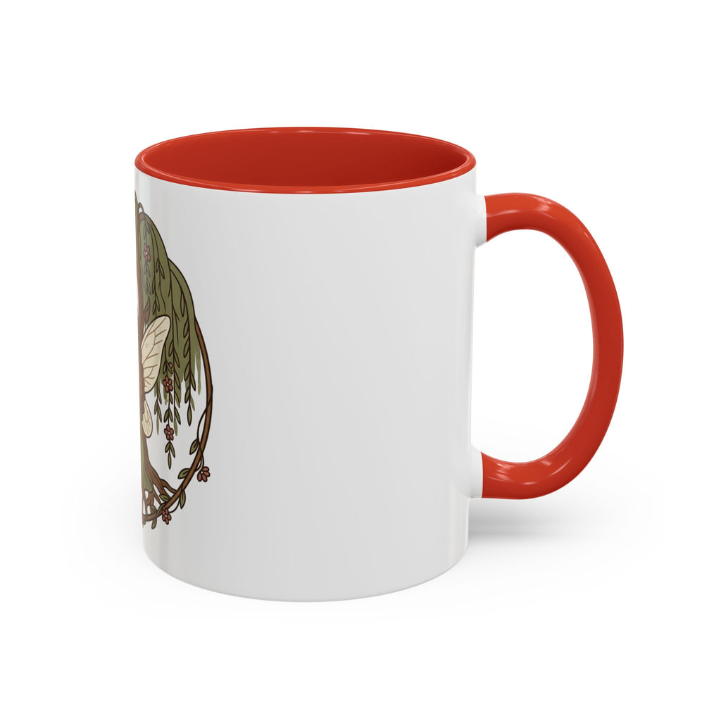 Fairy Willow Coffee Mug — Rustic Brown-Skinned Fairy Illustration (11/15oz)