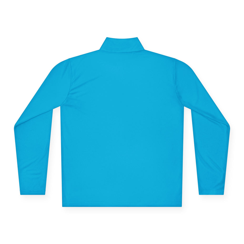 Embroidered Blue Rose Quarter-Zip Pullover