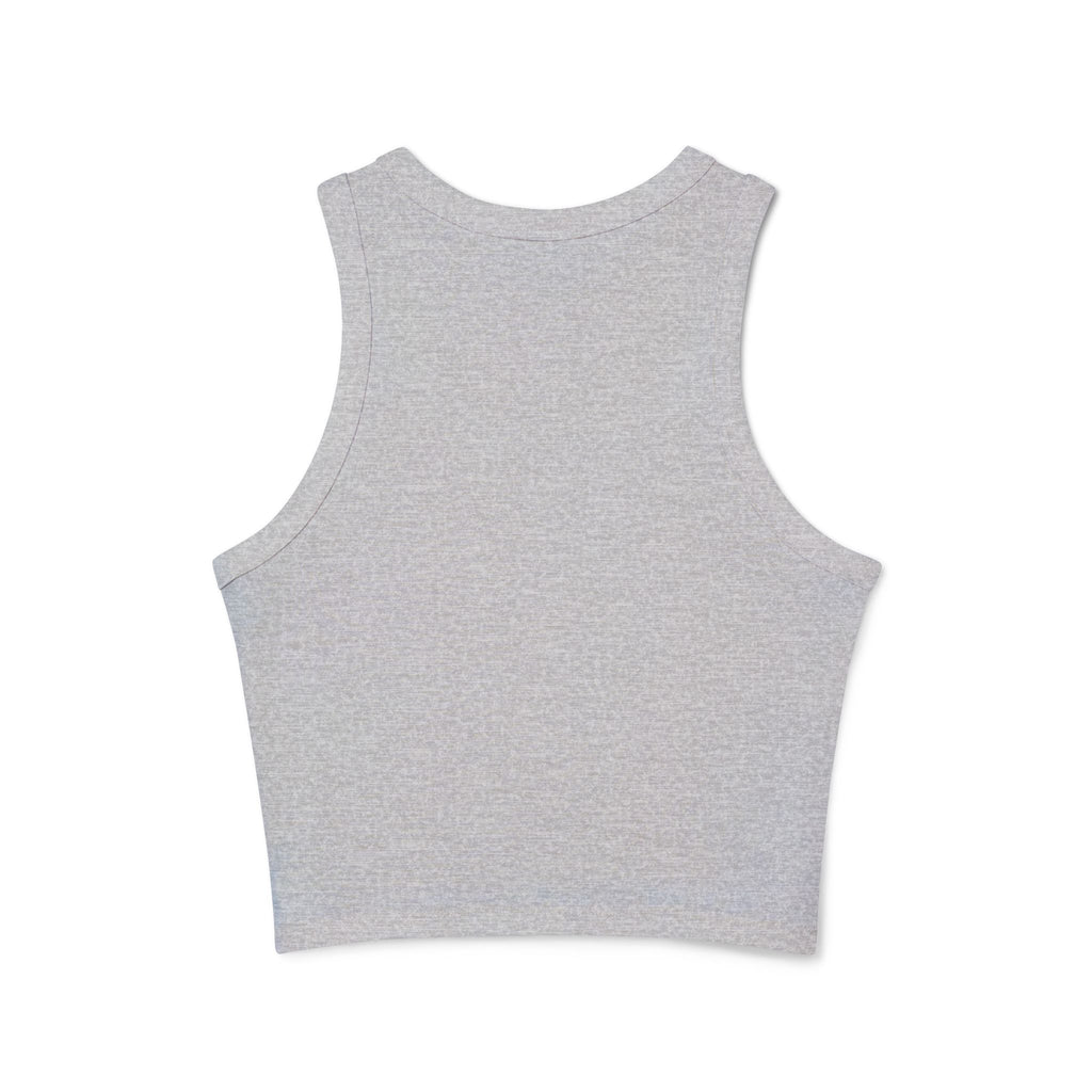 Butterfly Iris Racer Tank — Women's Micro Rib Cropped Tank Top