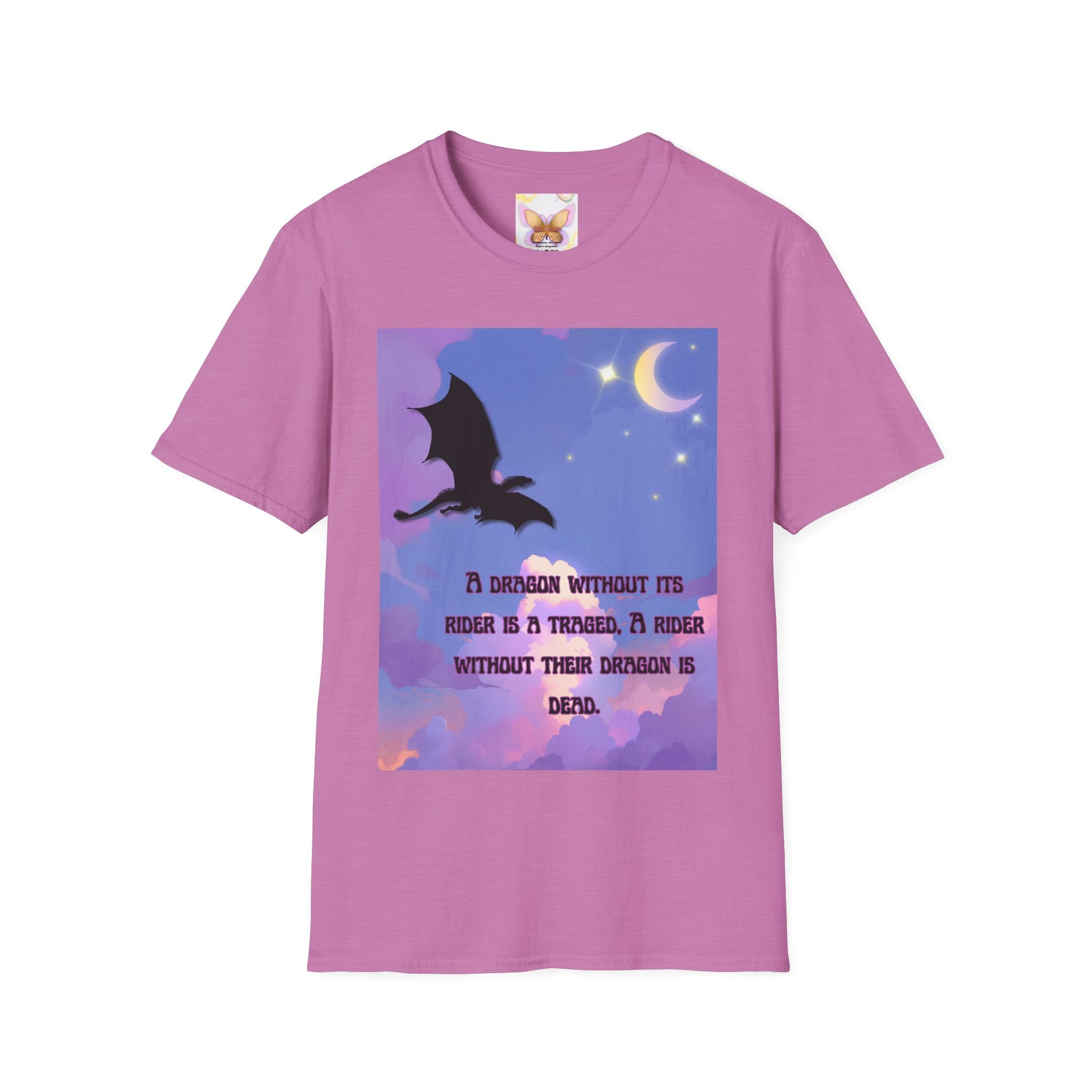 Dragon Silhouette T-Shirt — "A Dragon Without Its Wings..." Inspirational Night Sky Design