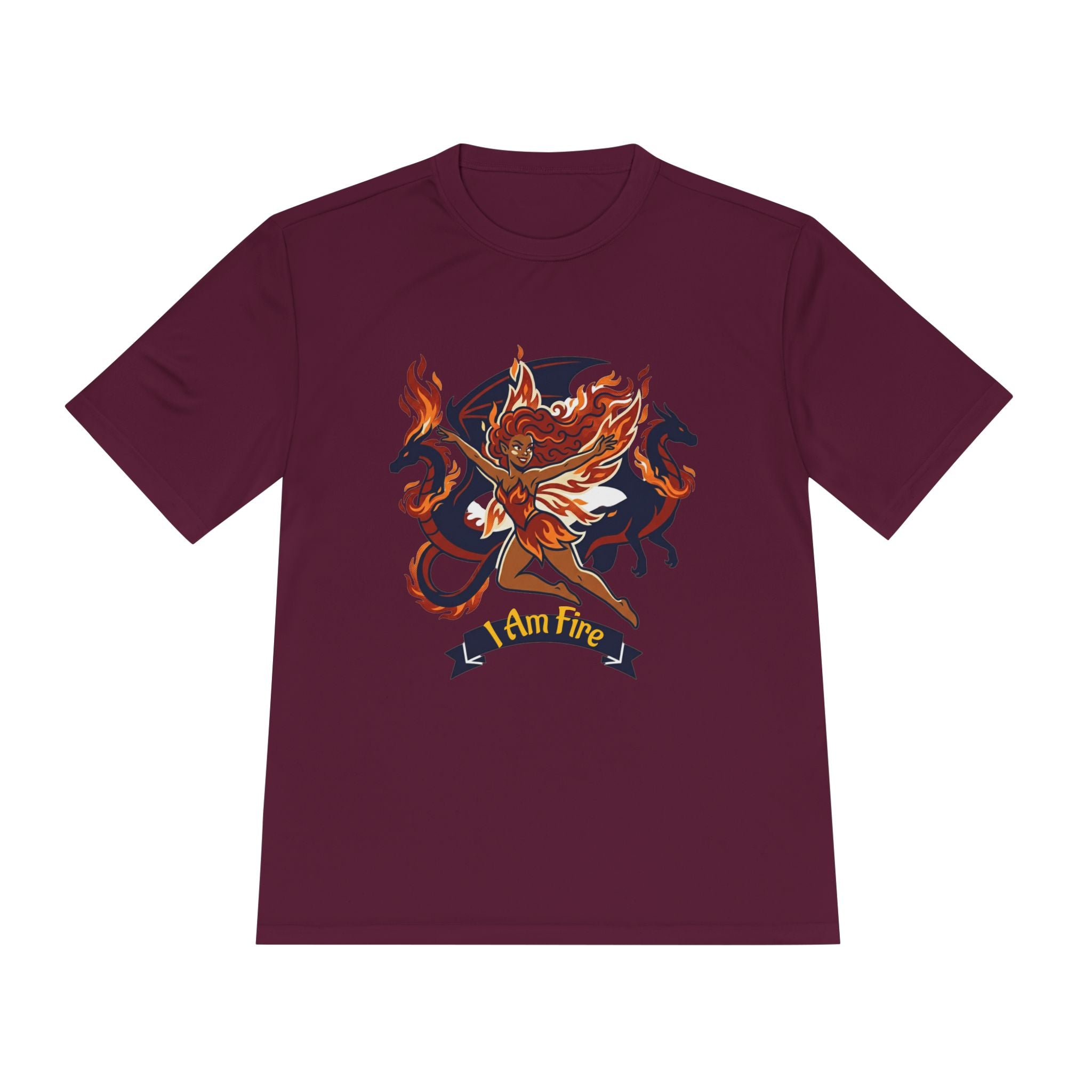 Phoenix Crest Performance Tee — 'I Am Fire' Athletic Shirt