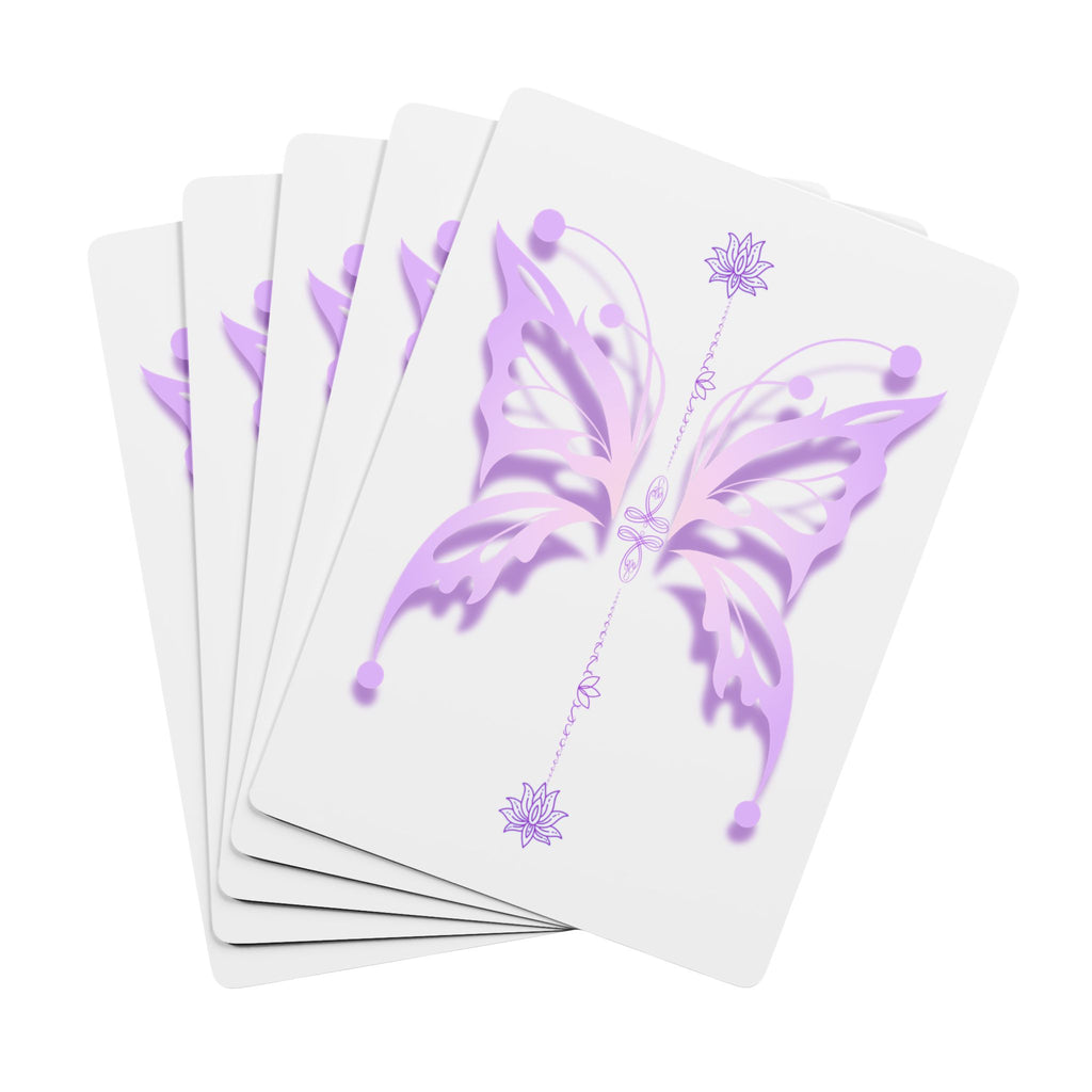 Butterfly Poker Playing Cards — Decorative Purple Back, Ornate Spade Design