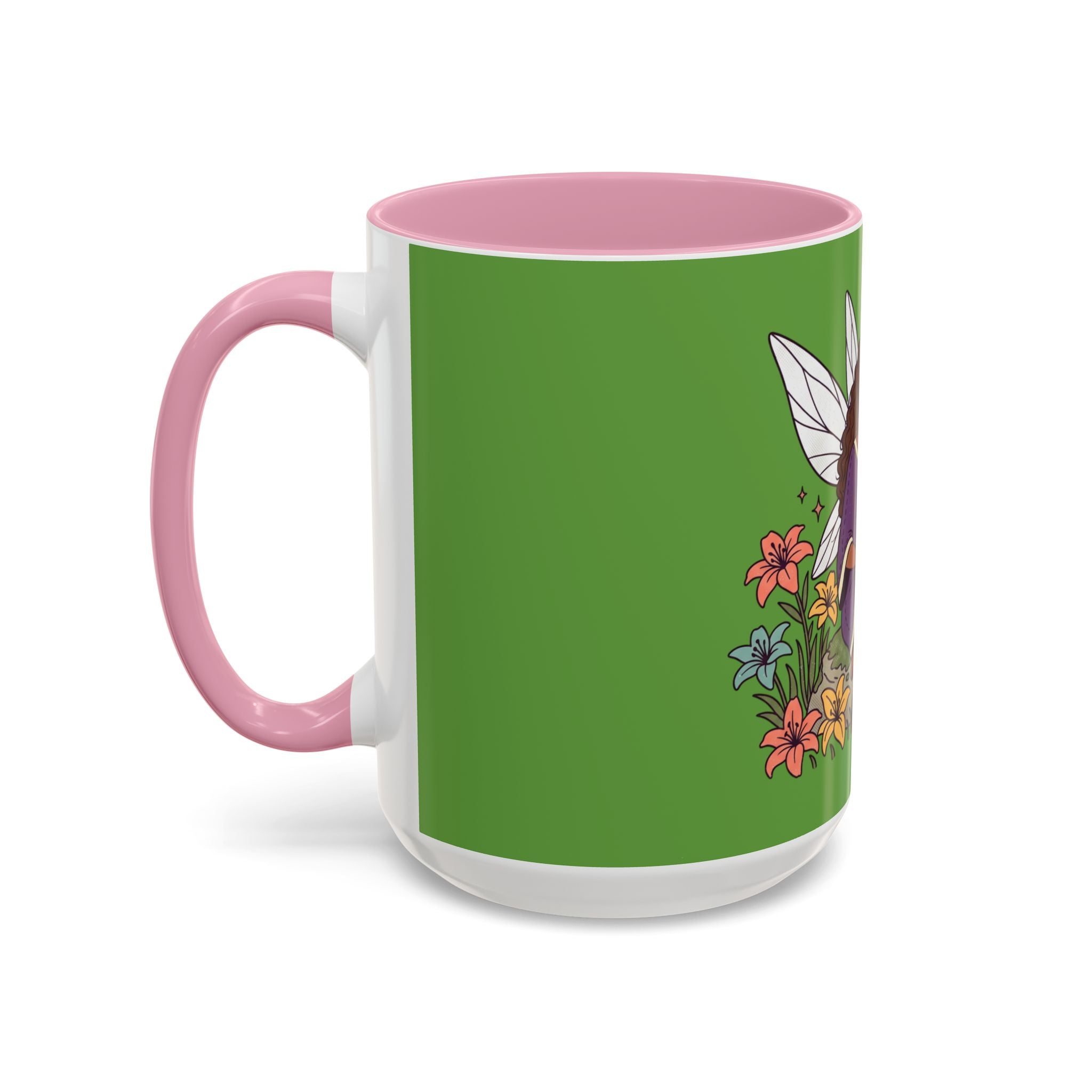 Fairy Reading Mug — Whimsical Floral Coffee Cup (11oz & 15oz)