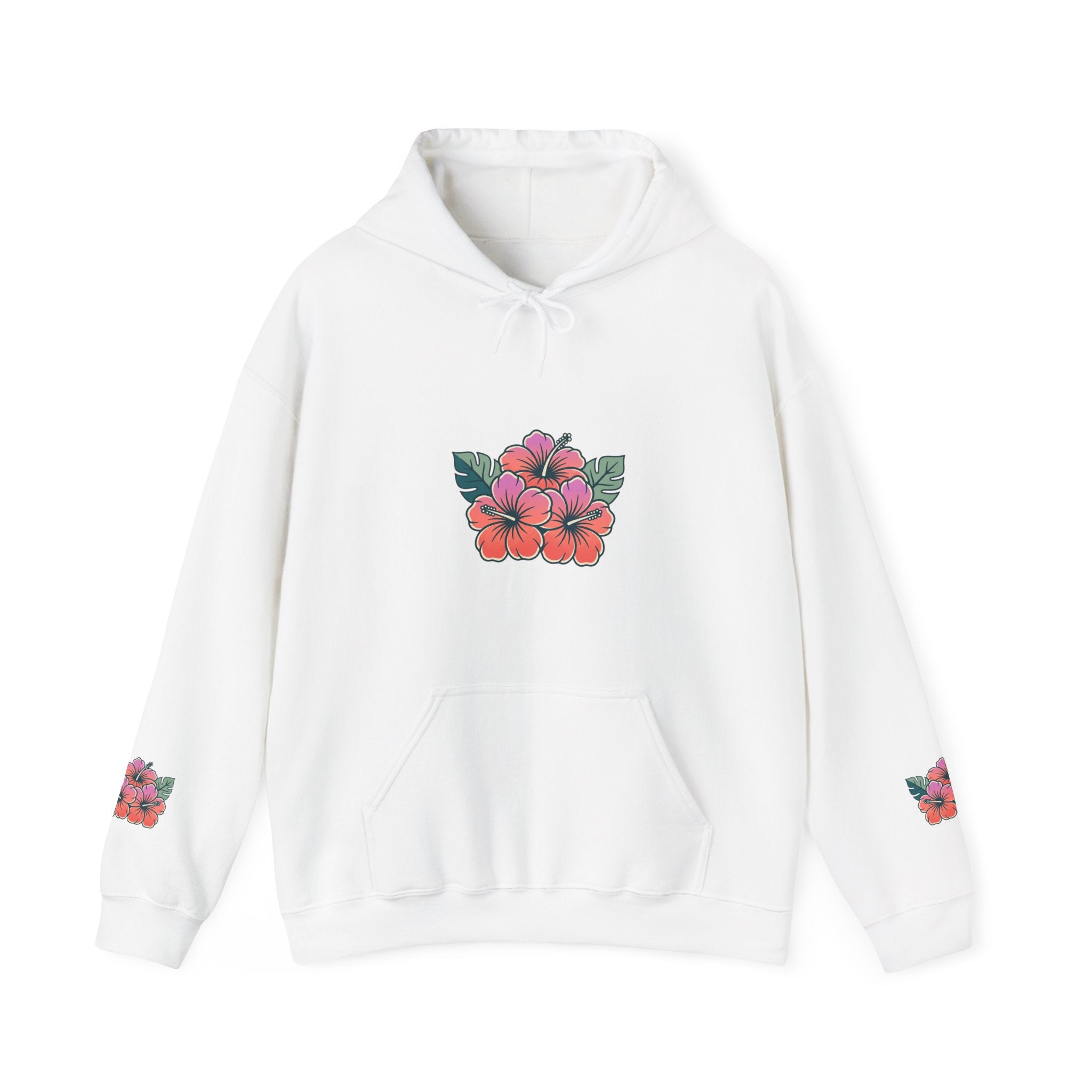 Hibiscus Floral Hoodie — Tropical Flower Graphic Sweatshirt