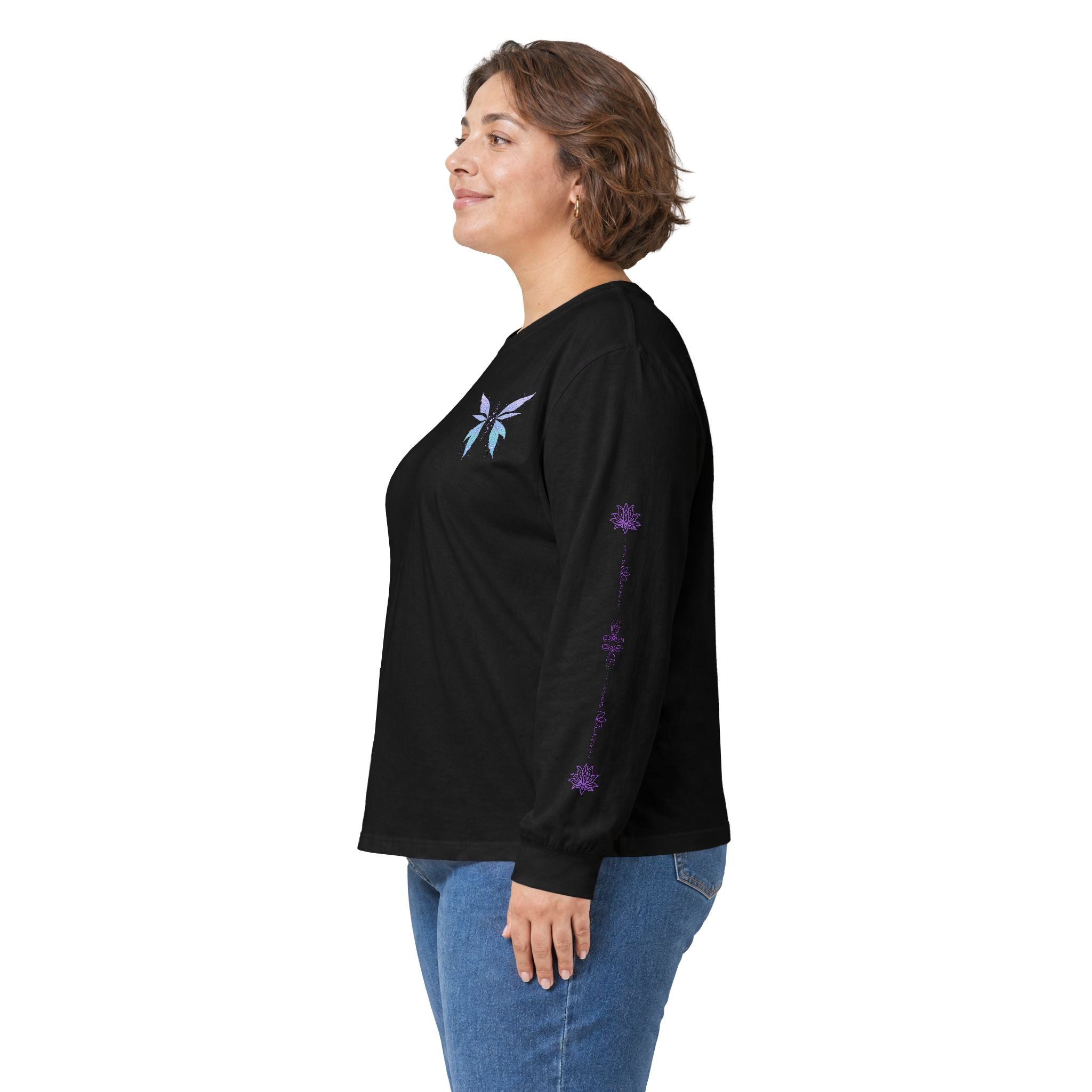 Butterfly Wings Long Sleeve Tee — Pastel Blue & Lavender Chest and Back Print