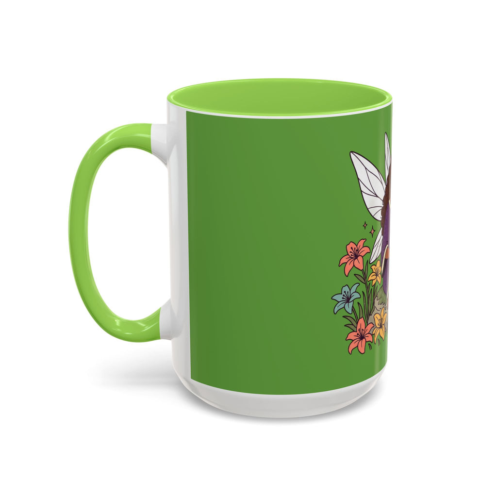 Fairy Reading Mug — Whimsical Floral Coffee Cup (11oz & 15oz)