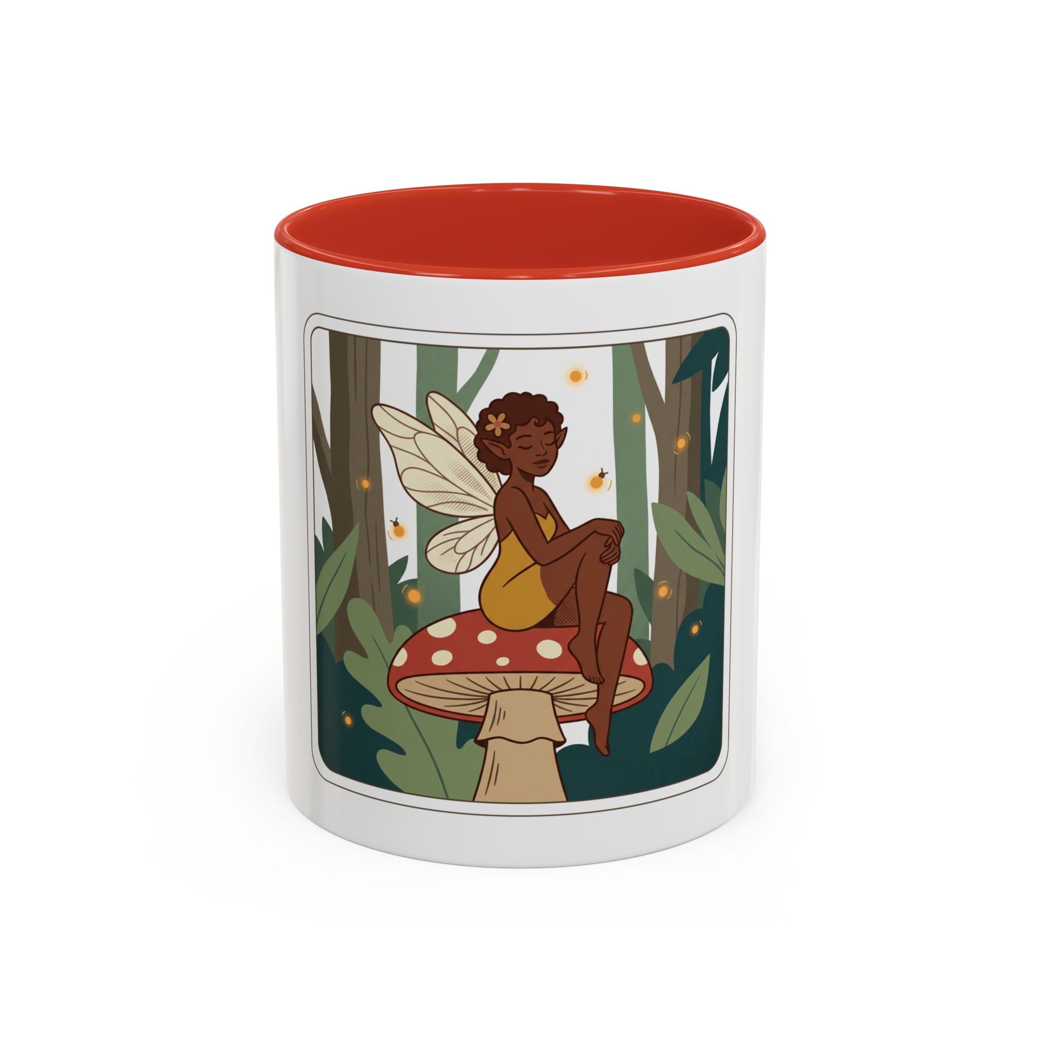 Fairy Mushroom Coffee Mug — Whimsical Forest Fairy Design (11/15 oz)