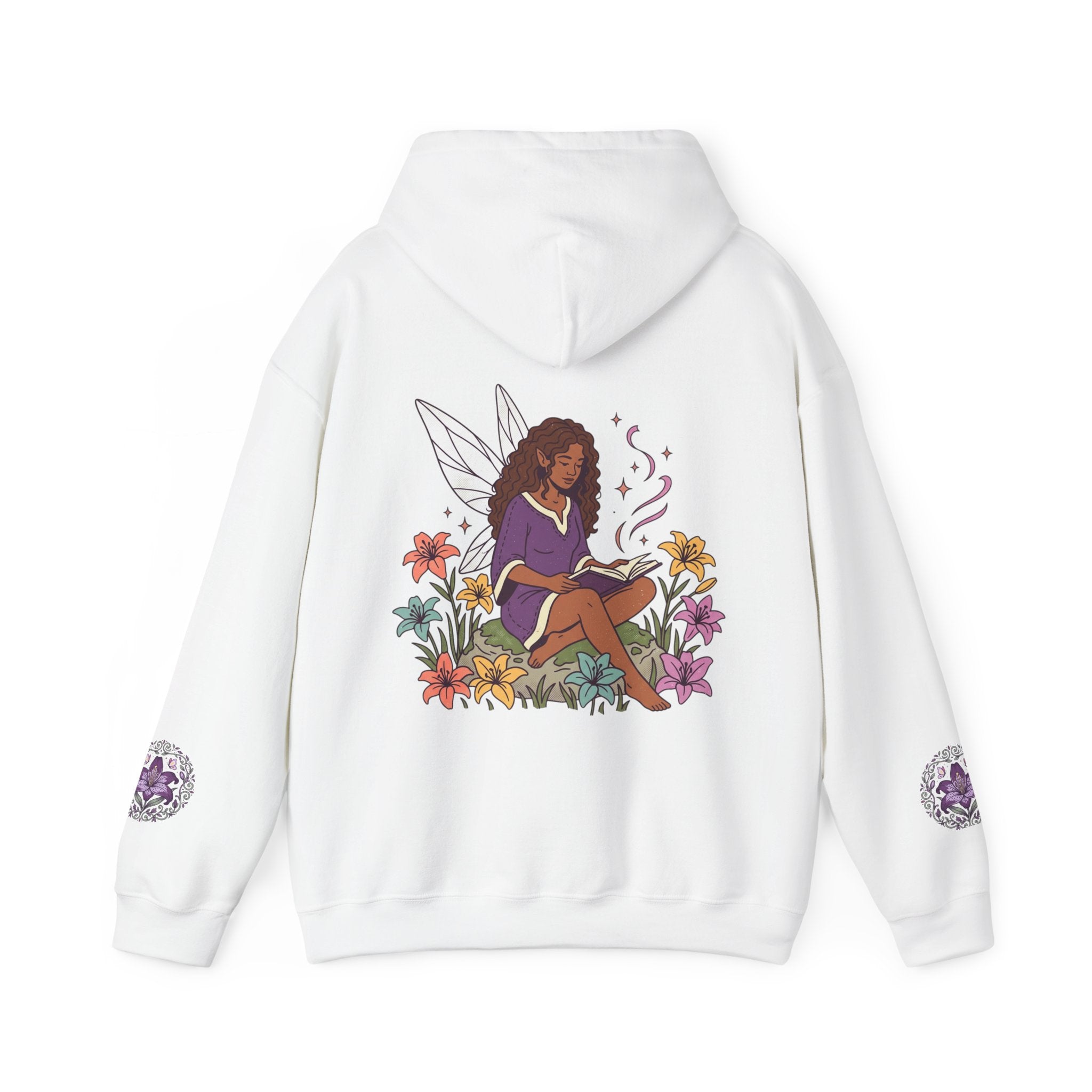Fairy Reader Hoodie — Cozy Floral Booklover Pullover