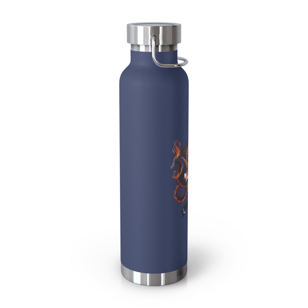 22oz Insulated Water Bottle with Fiery Griffin Crest — Vacuum Copper Lined