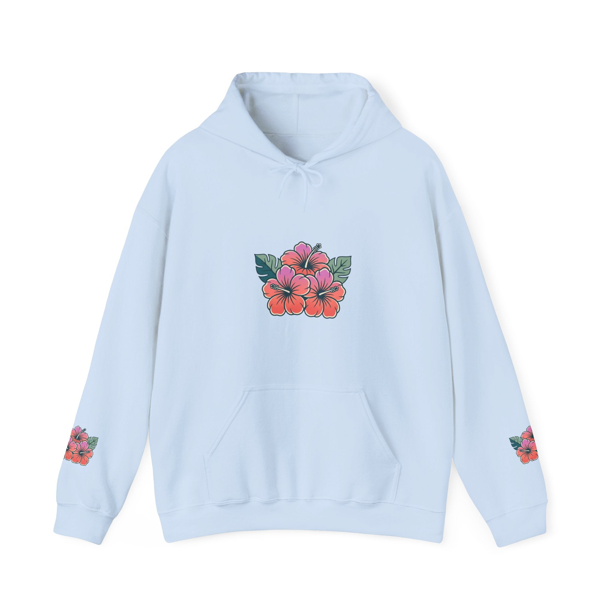 Hibiscus Floral Hoodie — Tropical Flower Graphic Sweatshirt