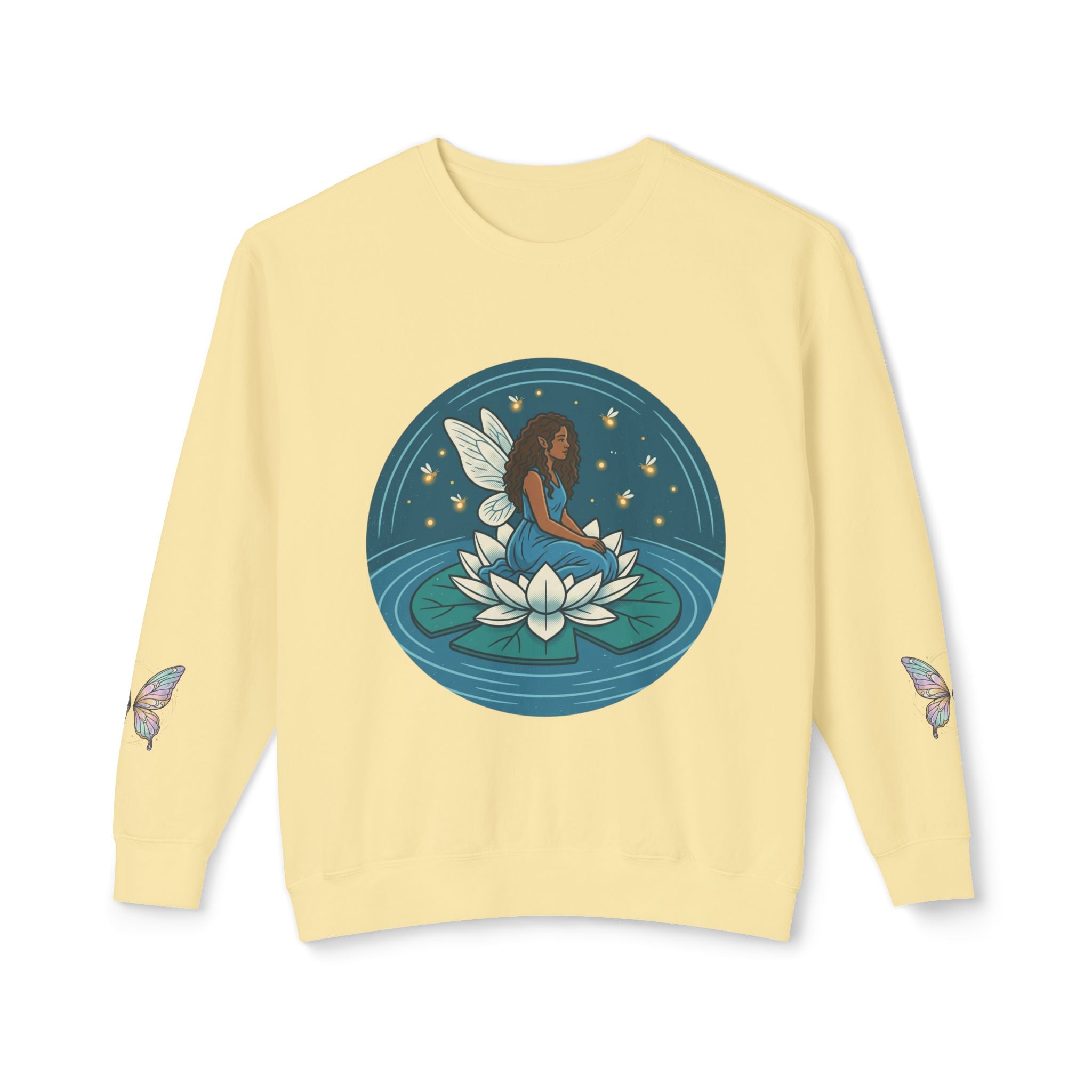 Lotus Fairy Crewneck Sweatshirt – Magical Night Garden Graphic