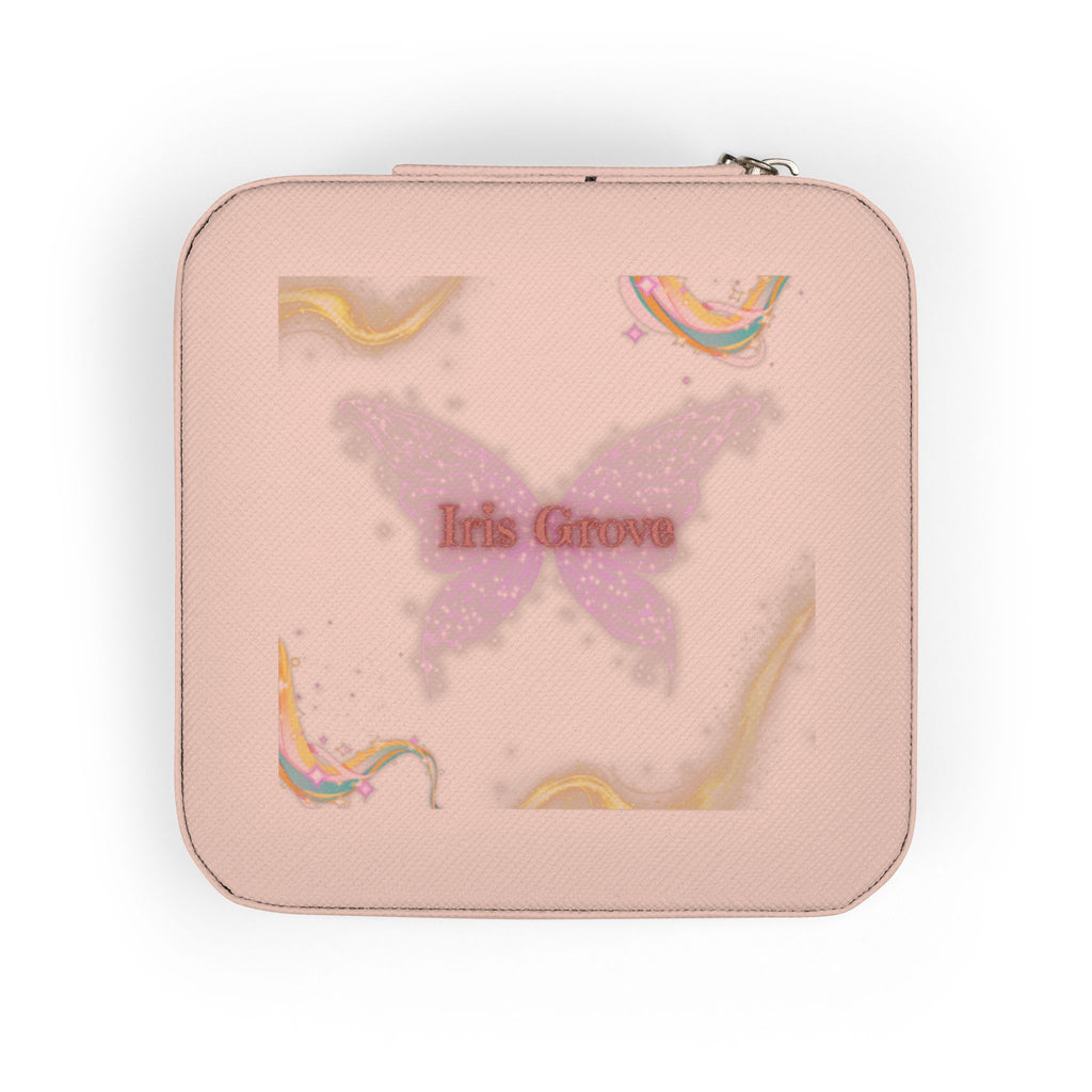 Pink Butterfly Jewelry Travel Case — Compact Travel Jewelry Organizer
