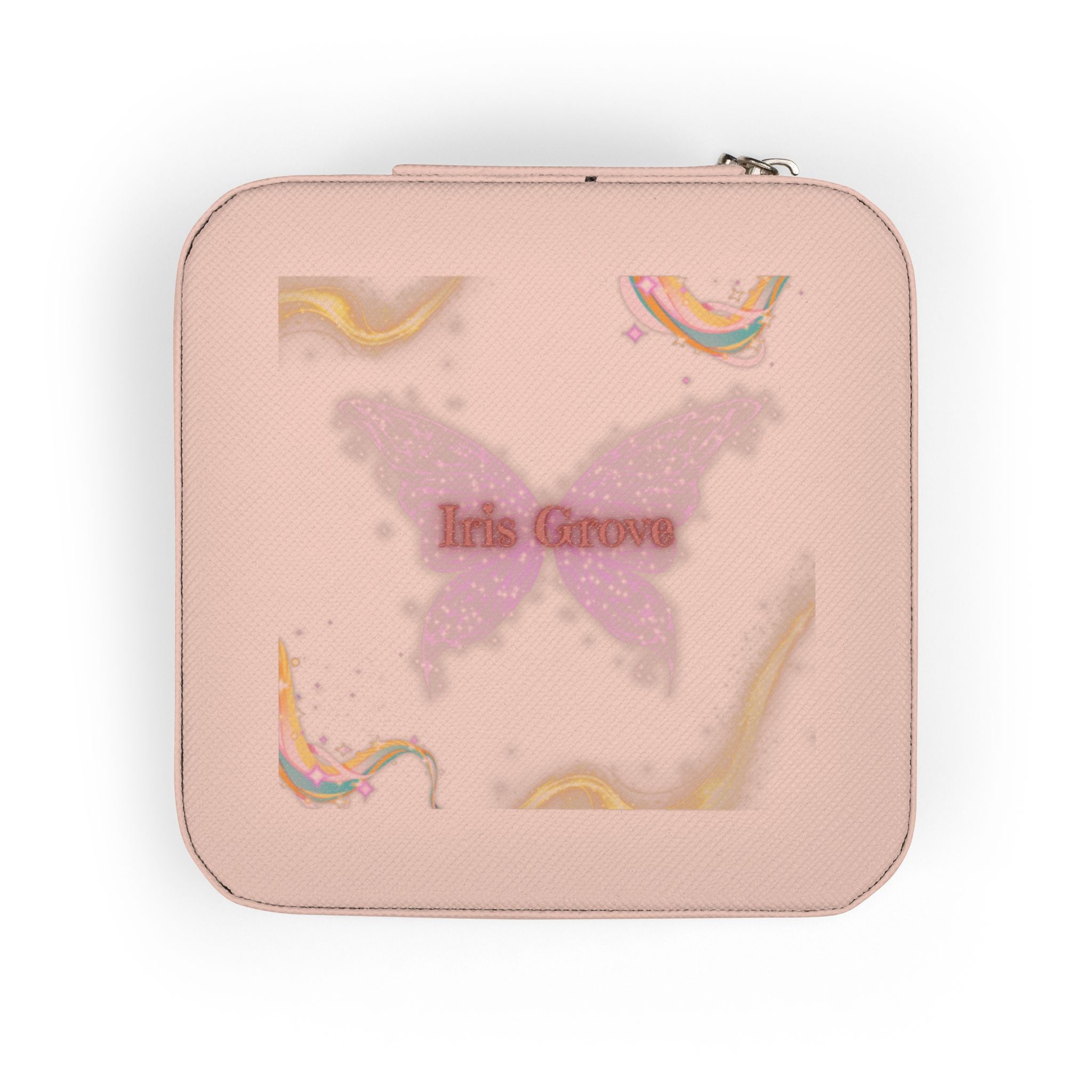 Pink Butterfly Jewelry Travel Case — Compact Travel Jewelry Organizer