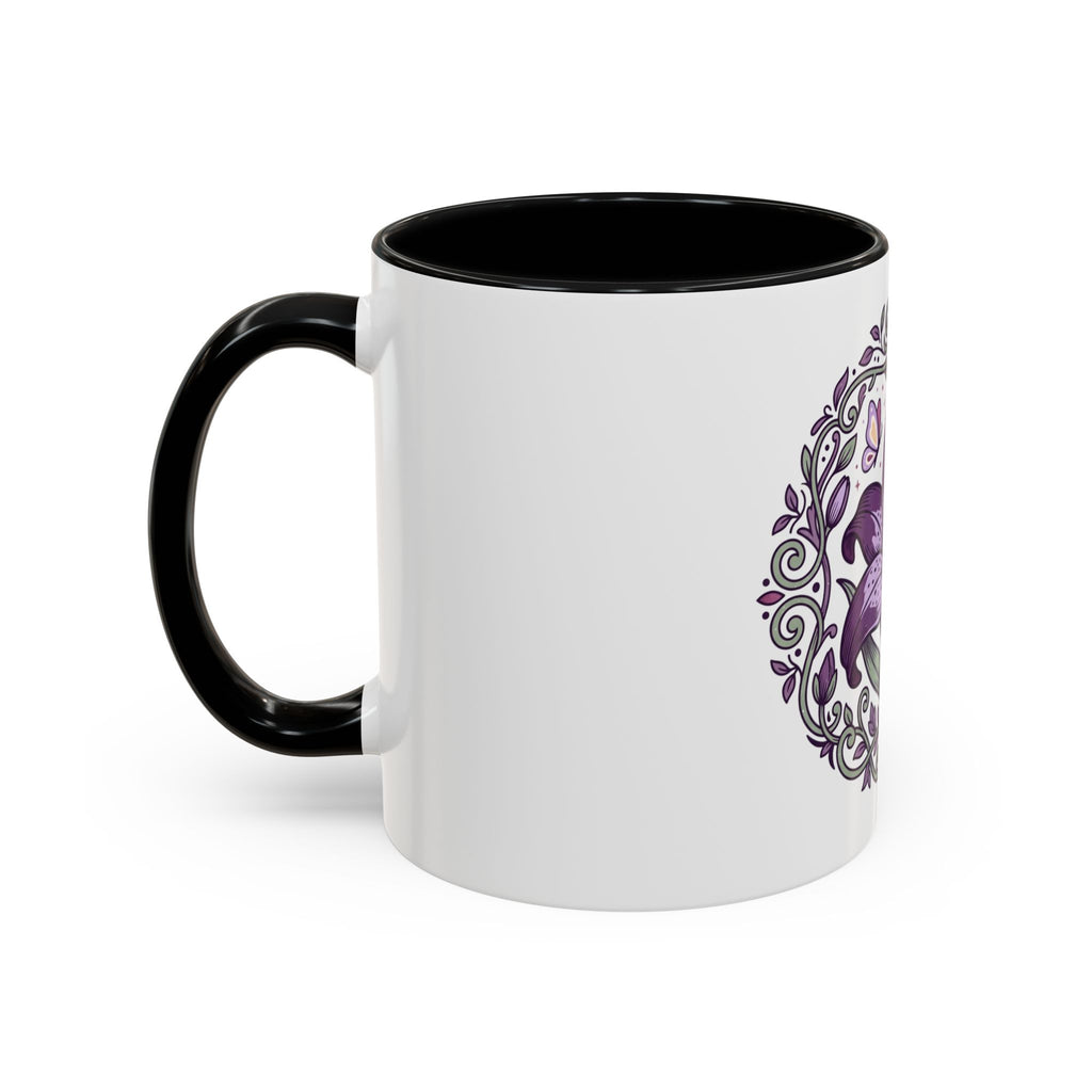 Purple Lily Accent Coffee Mug — Floral Boho Tea & Coffee Cup (11/15oz)
