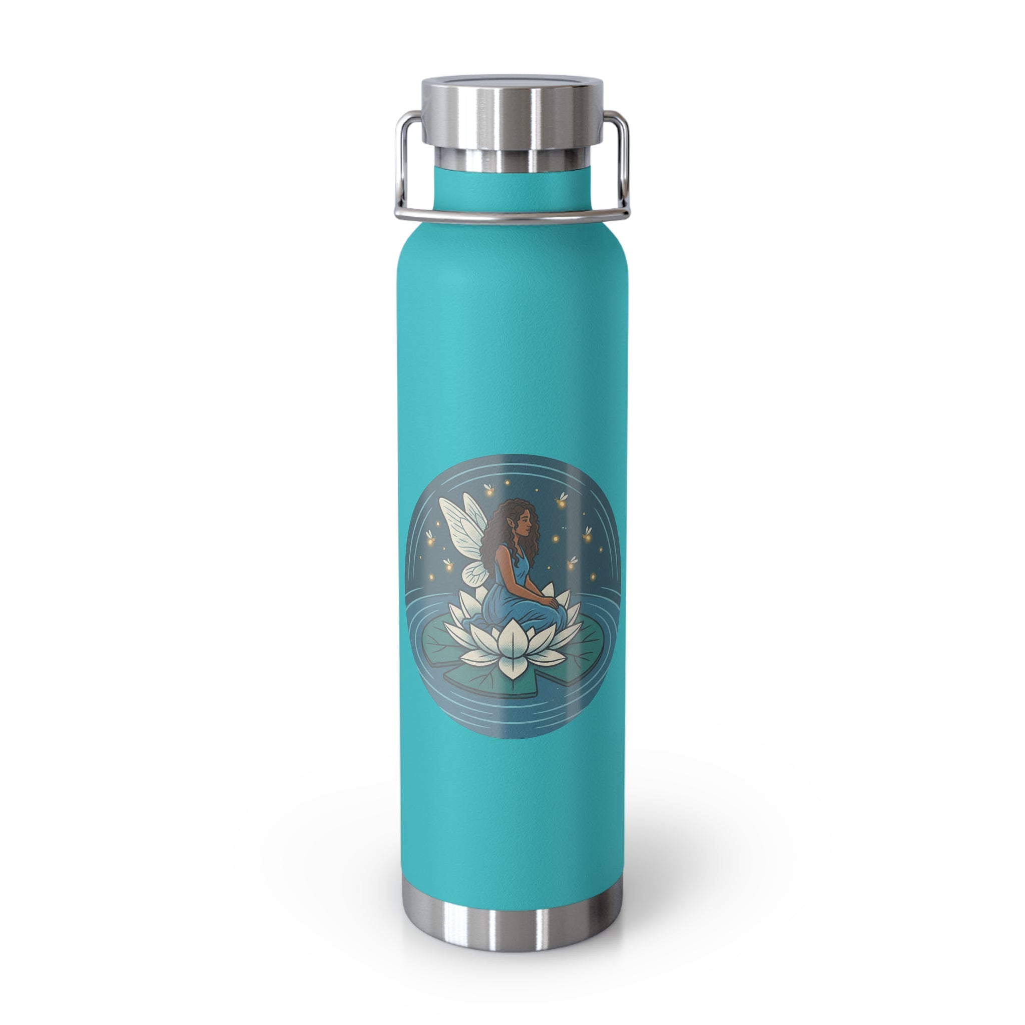 22oz Insulated Water Bottle — Lotus Fairy Floral Copper Vacuum Bottle