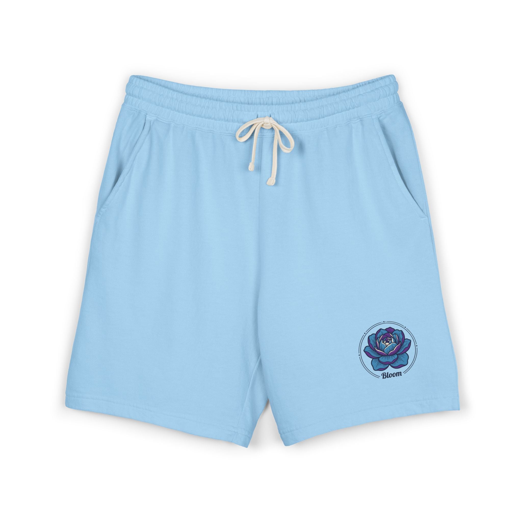 Fleece Sweat Shorts — Cream Rose Graphic Lightweight Lounge Shorts