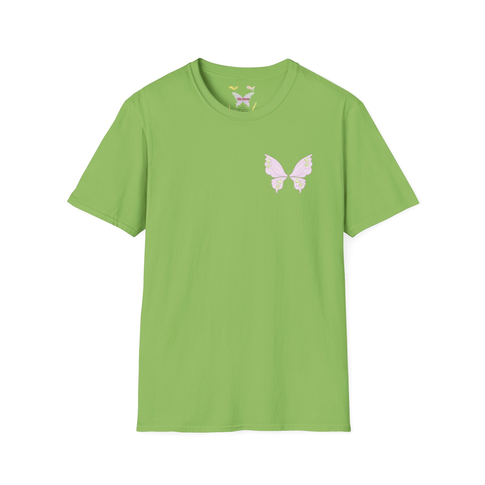 Pastel Butterfly Tee — Soft Pink Minimalist Butterfly T‑Shirt