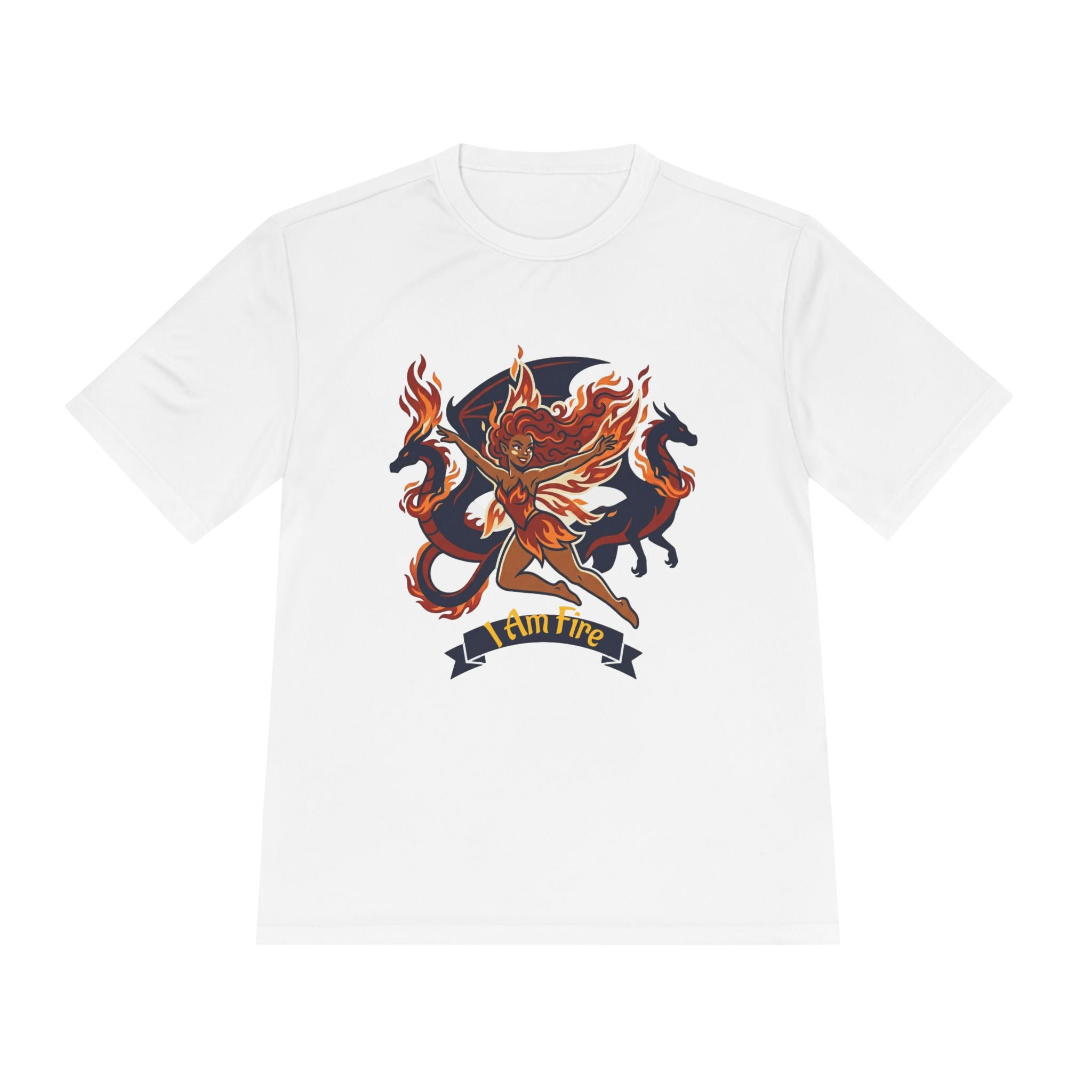 Phoenix Crest Performance Tee — 'I Am Fire' Athletic Shirt