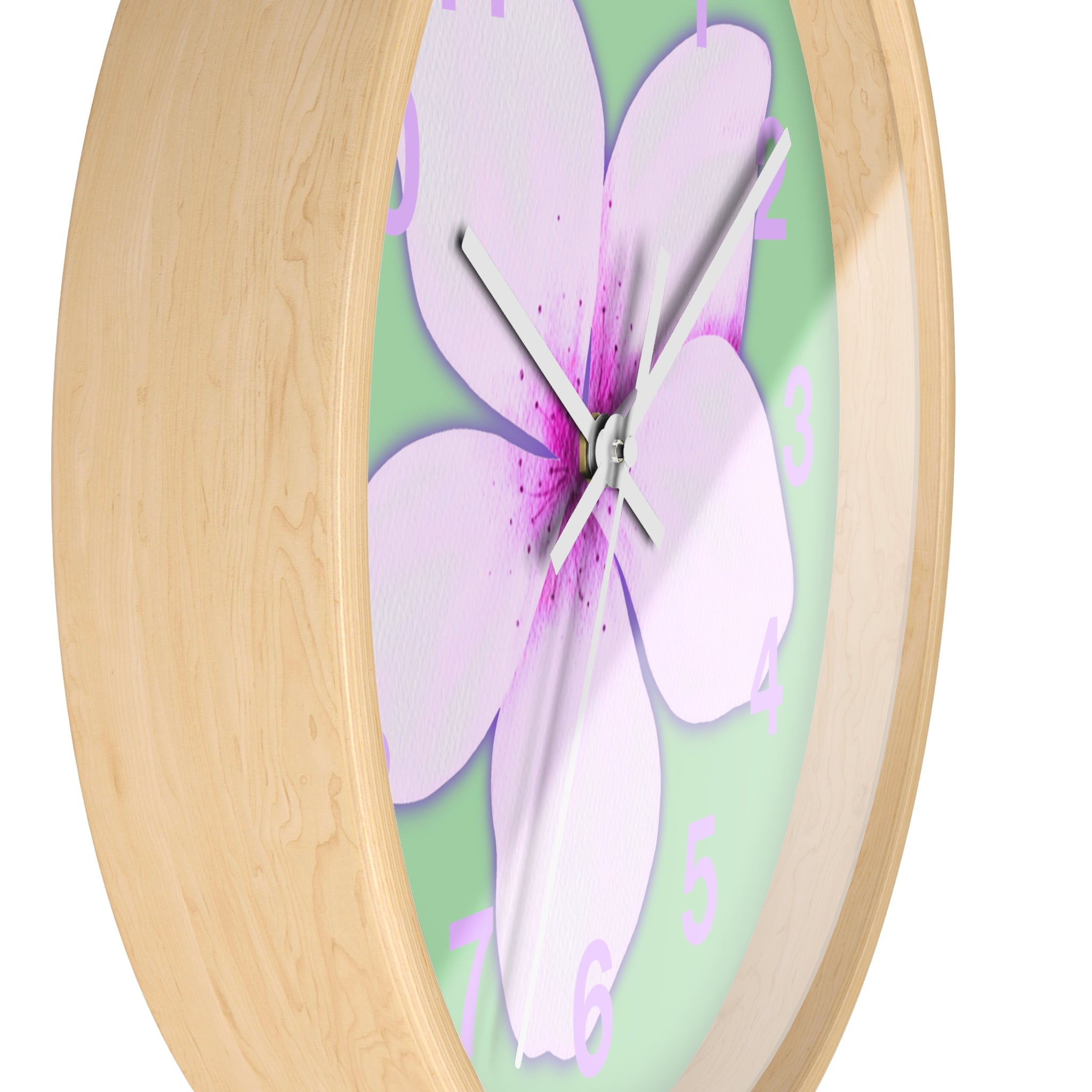 Pink Plumeria Wall Clock — Tropical Floral Decorative Clock