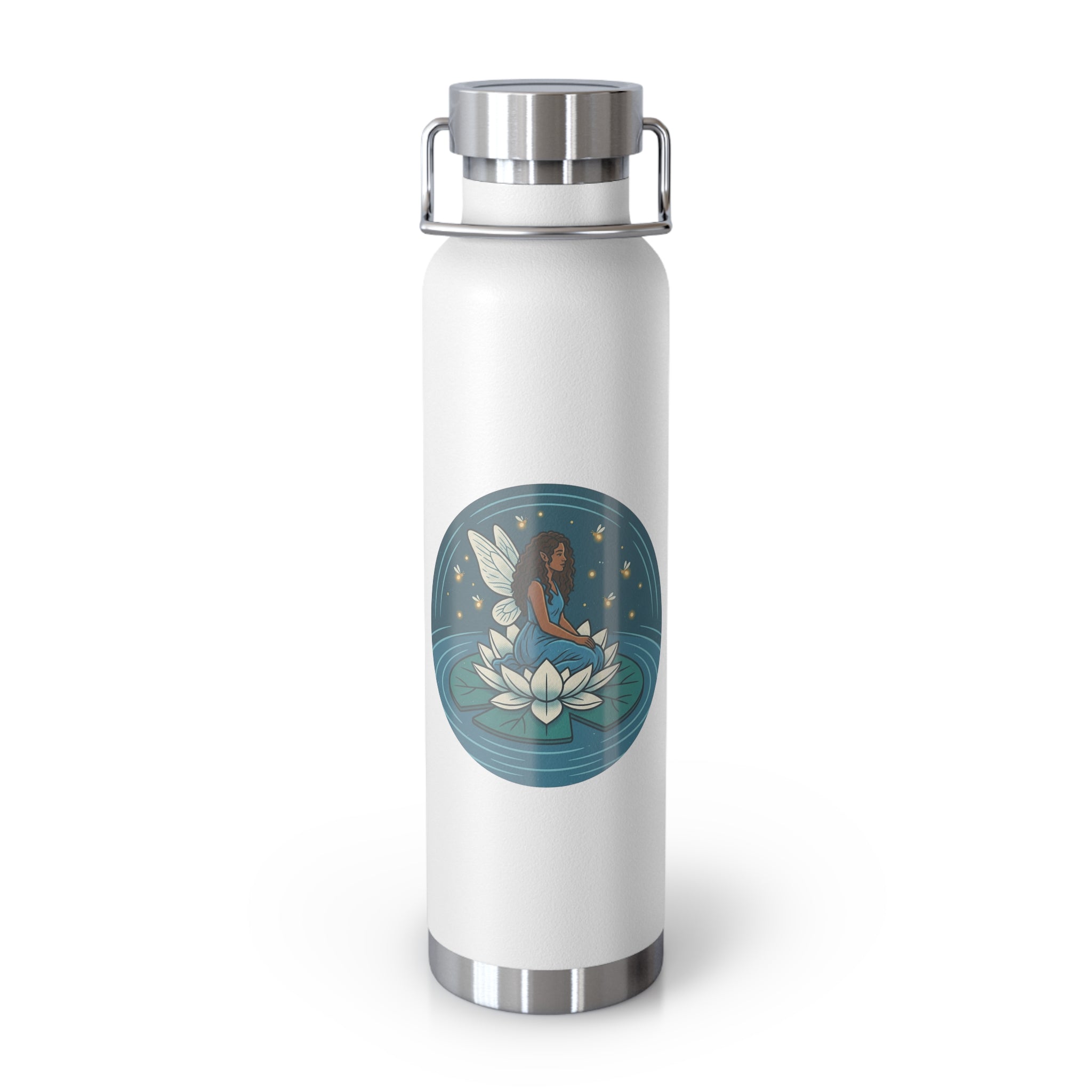 22oz Insulated Water Bottle — Lotus Fairy Floral Copper Vacuum Bottle