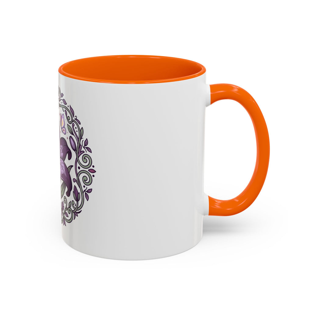 Purple Lily Accent Coffee Mug — Floral Boho Tea & Coffee Cup (11/15oz)
