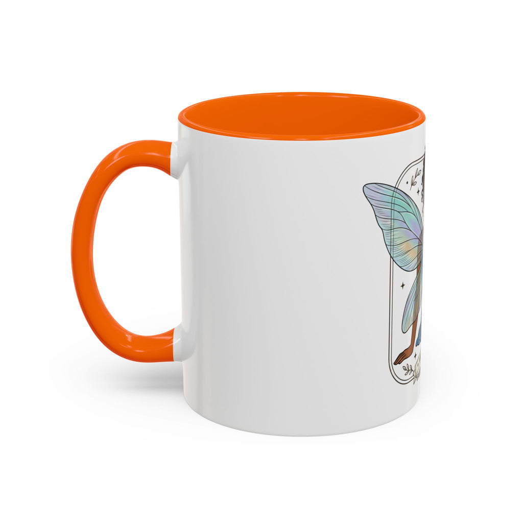 Fairy Embrace Accent Coffee Mug — Aurora Flora Black-Handled 11/15oz